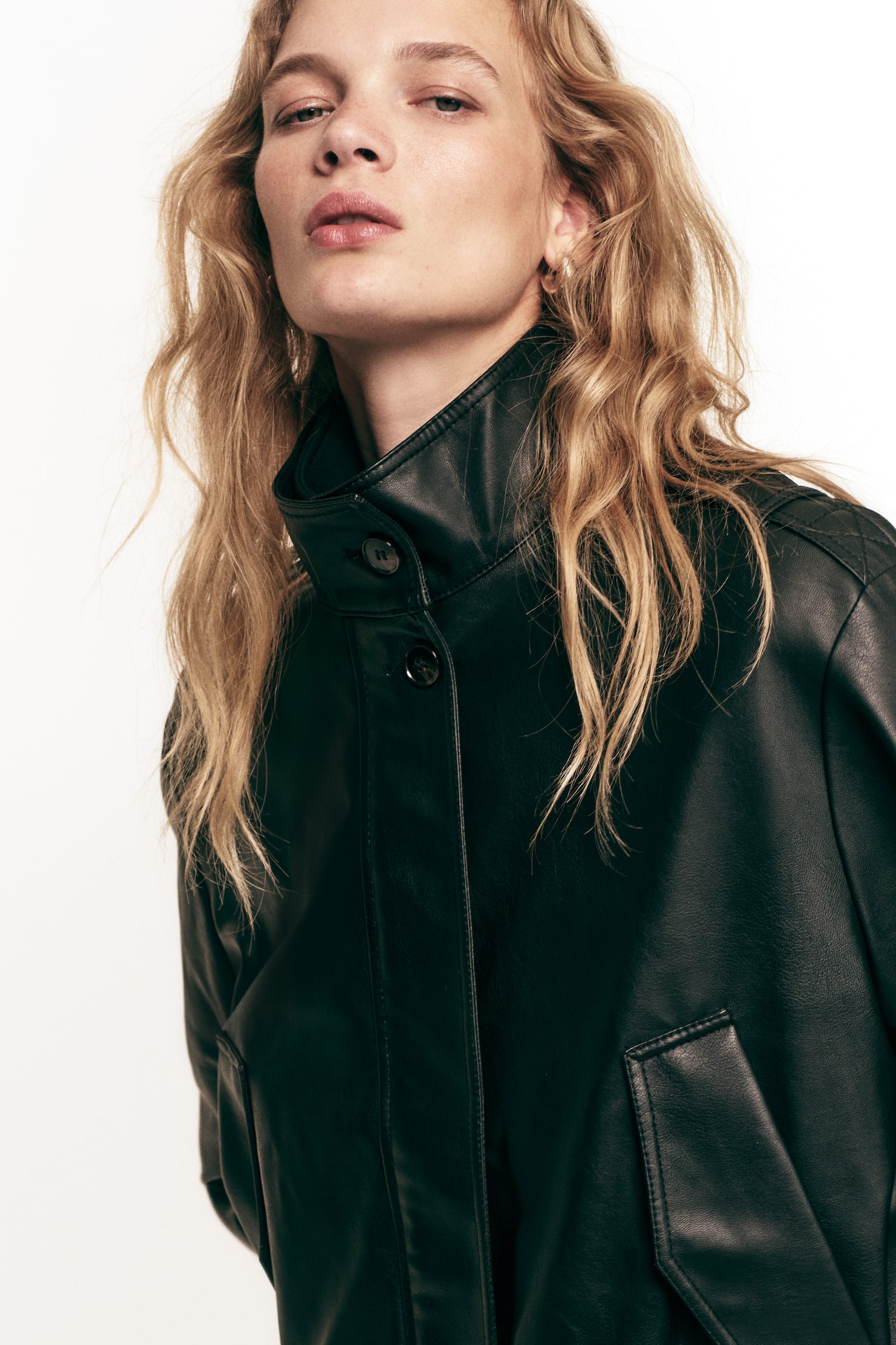 Oversized coated jacket - Black - 6