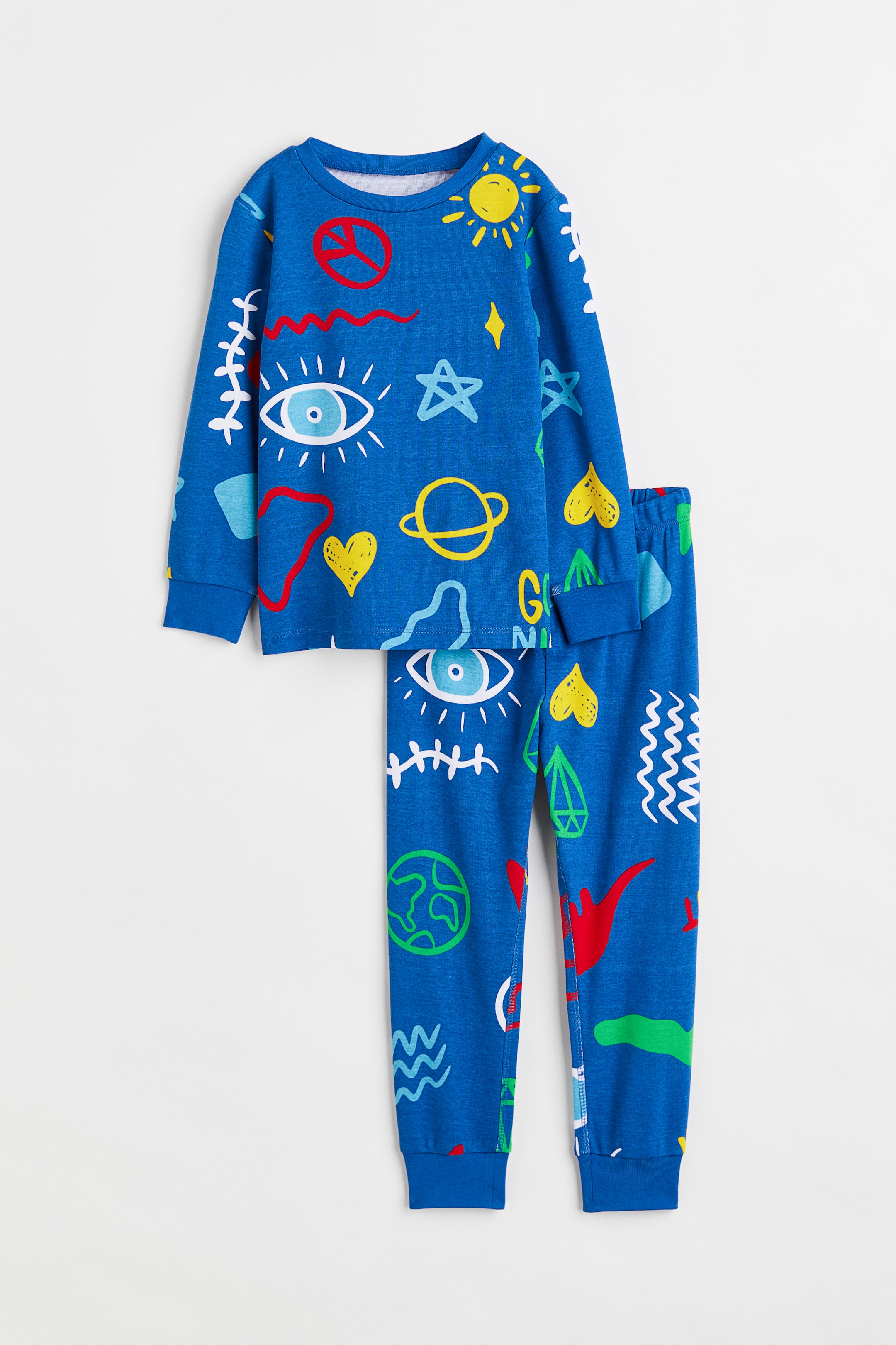 View larger image: Jersey pyjamas - Blue/patterned - Kids | H&M PH 1