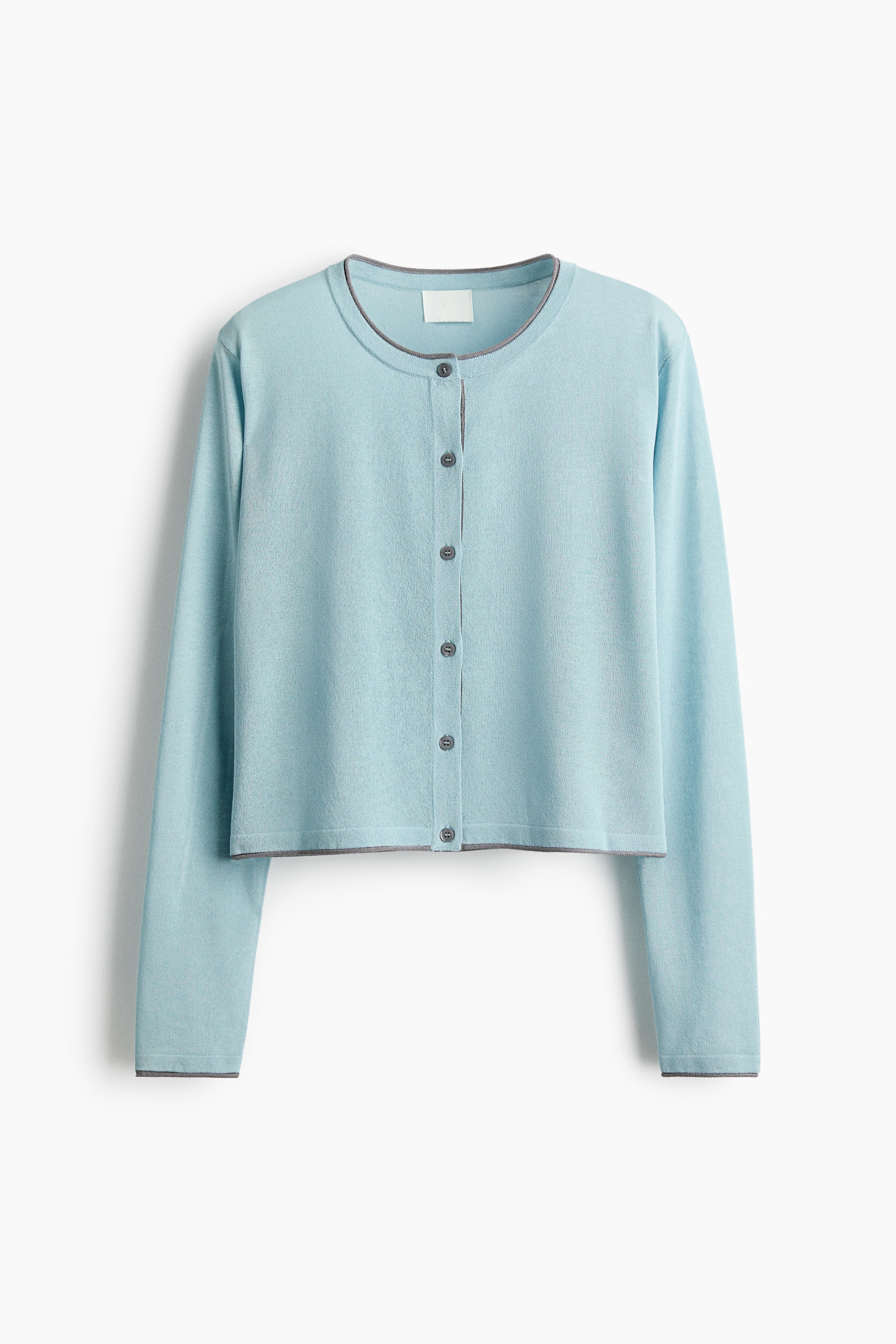 ファインニットカーディガン - ターコイズ/ブラック