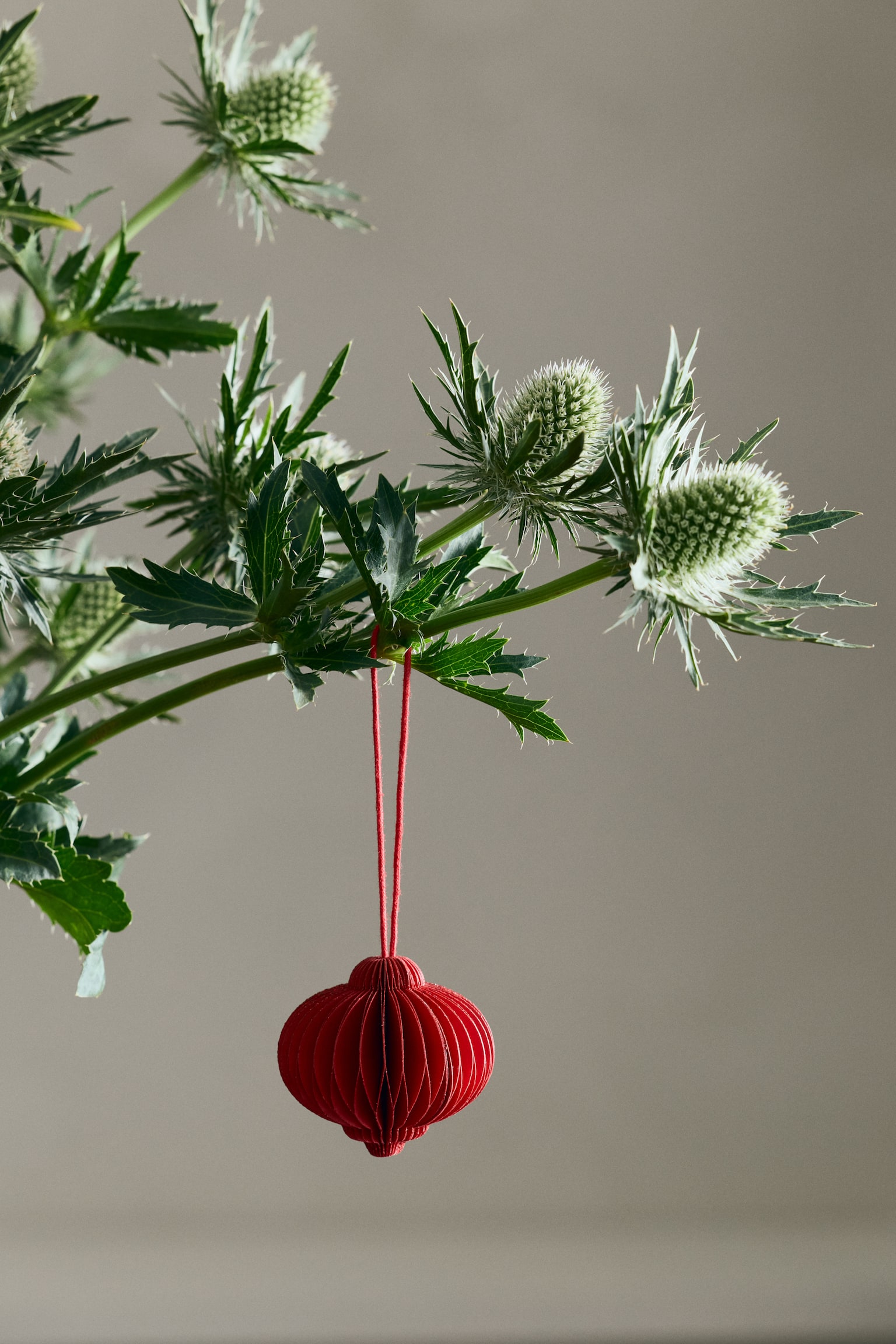 6-pack paper Christmas decorations - Red/Light beige/Red/Striped/Green/Brown/Green/Striped - 2