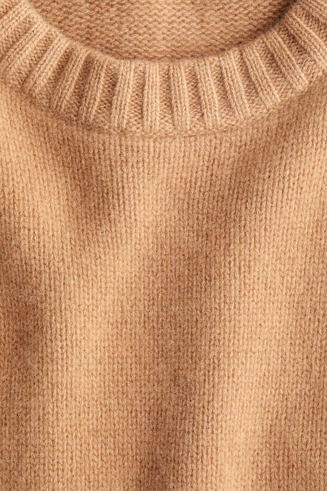 Cashmere-Blend Sweater-Dark beige - 3