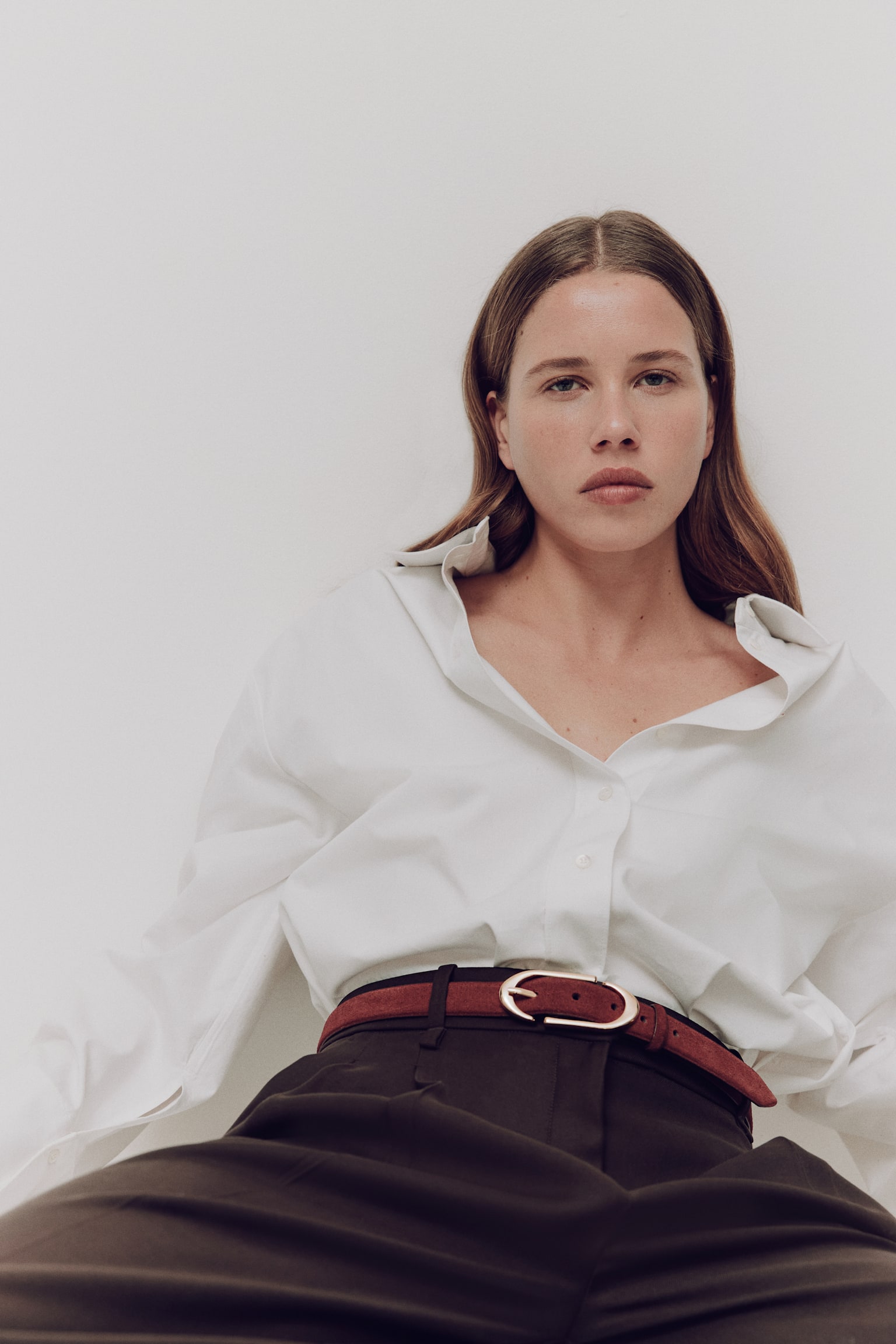 Skórzany pasek - Burgundowy/Ciemnobrązowy/Czarny/Ciemnobrązowy - 4