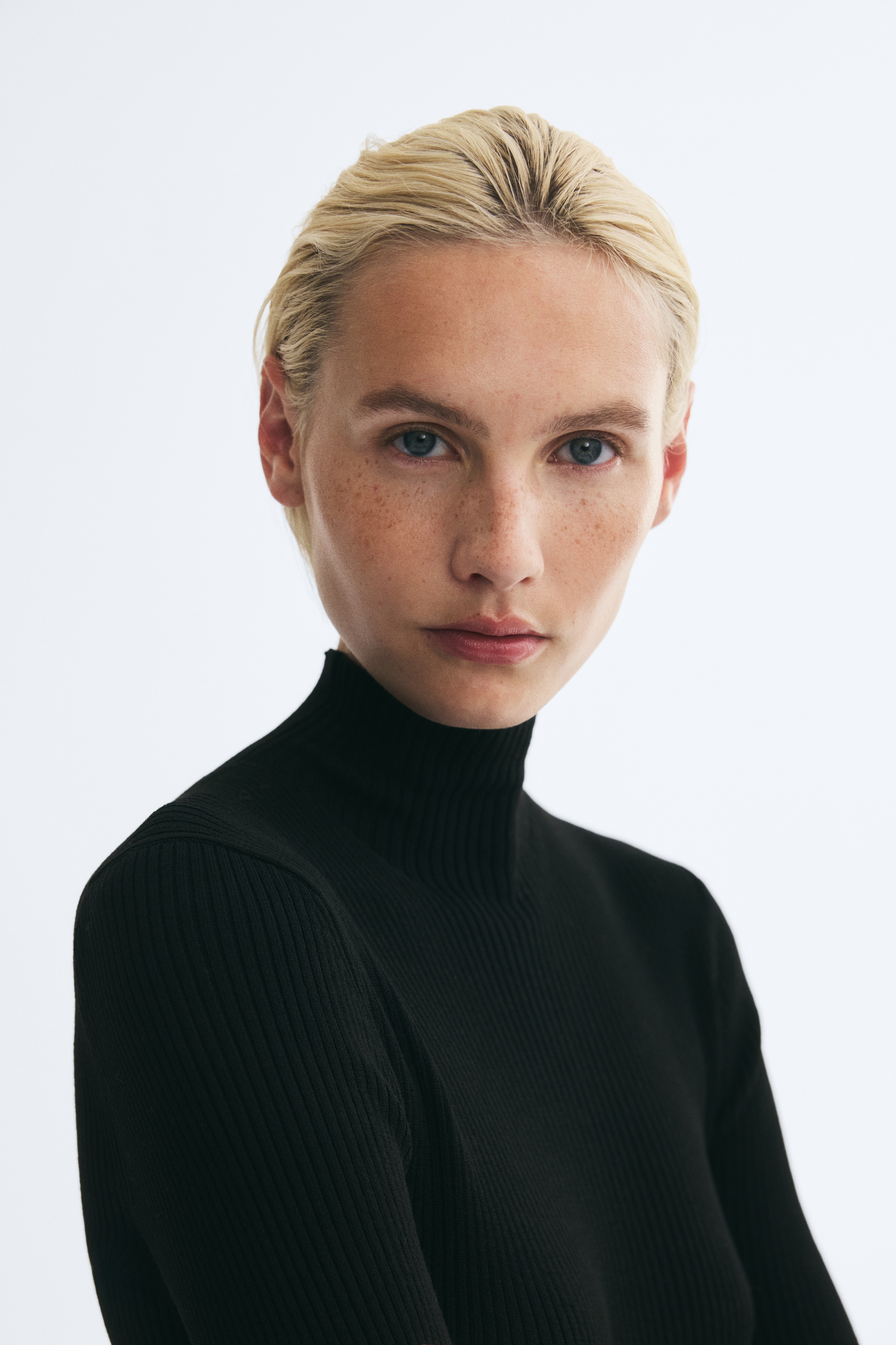 Rib-Knit Mock Turtleneck Dress thumbnail 3