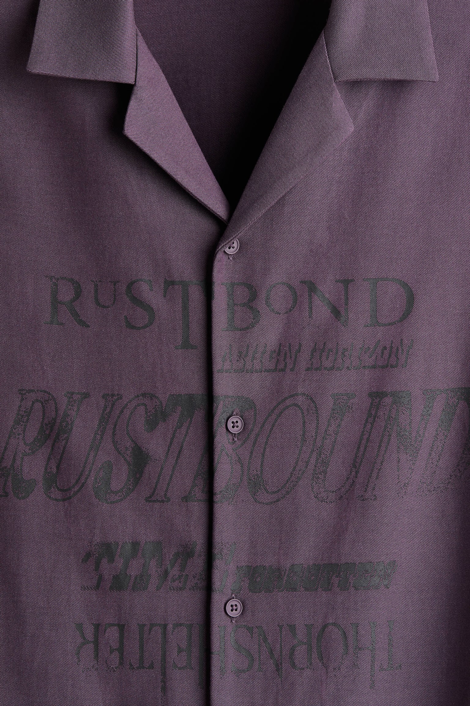 寬鬆剪裁休閒襯衫 - 深紫色/Rustbound/黑色/Rustbound/米色/印花 - 5