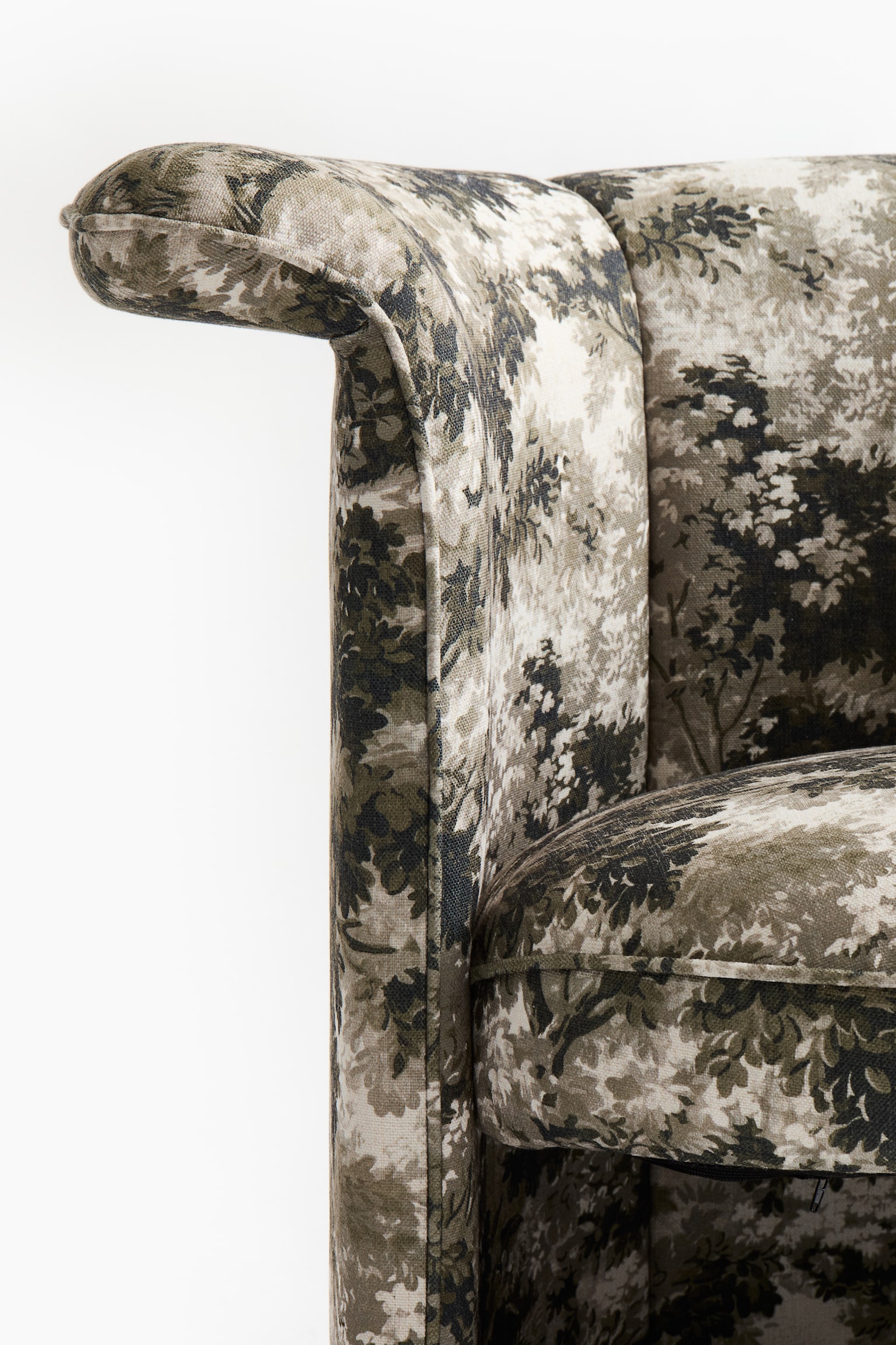 Fotoliu - Verde-închis/flori/Bej-deschis/imprimeu zebră - 5