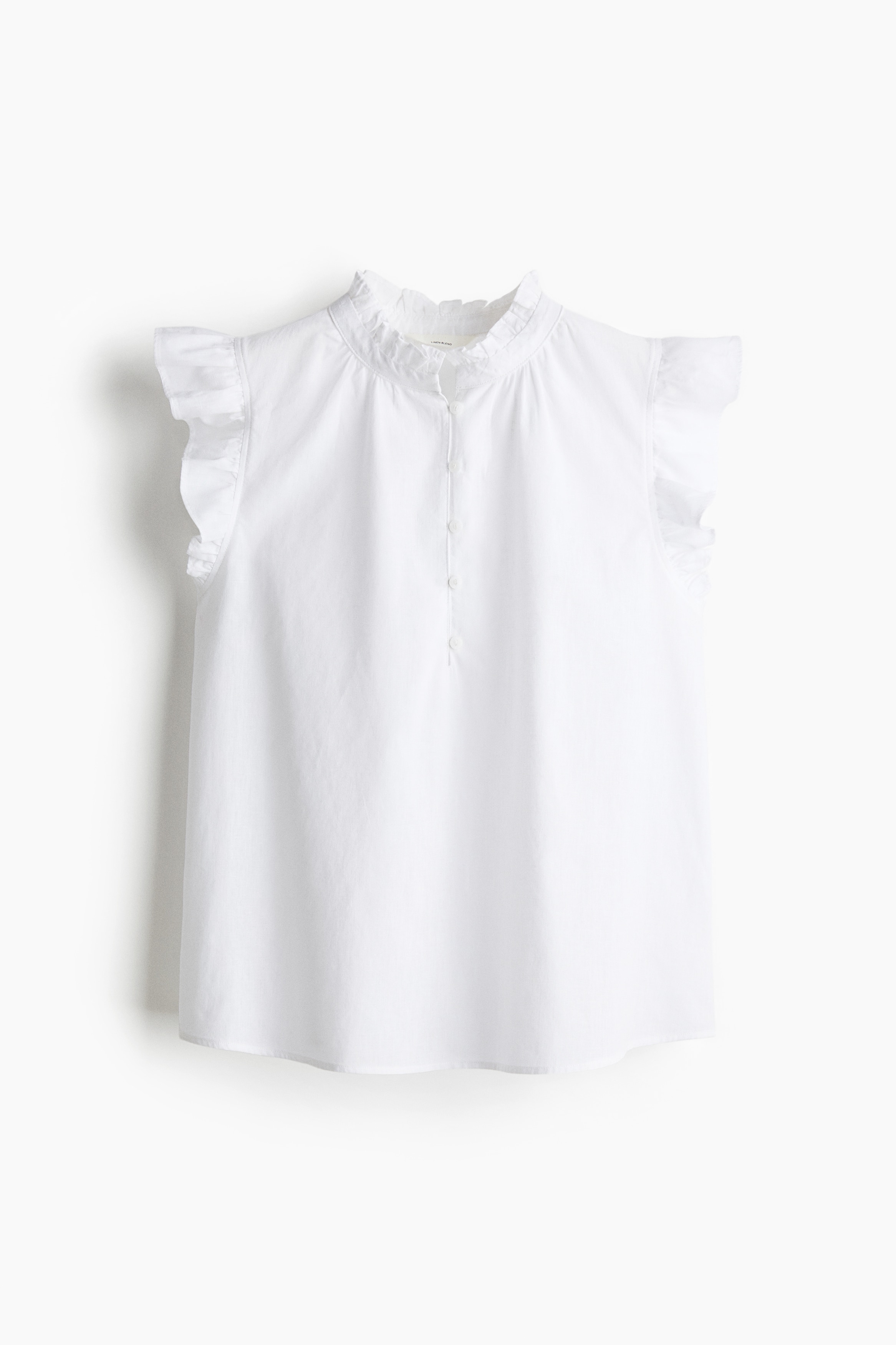 Lenkeverék blúz - Fehér/Világoskék/Világossárga/Világoskék/csíkos/Piros