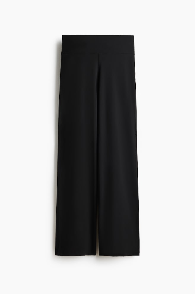 Wide-Leg Sports Leggings with SoftMove™ - Black/Dusty violet/Blush pink/Warm brown - 1