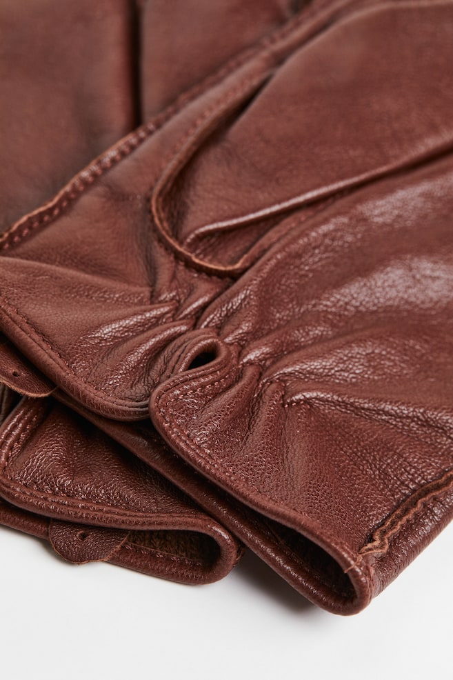 Leather gloves - Dark brown - 2