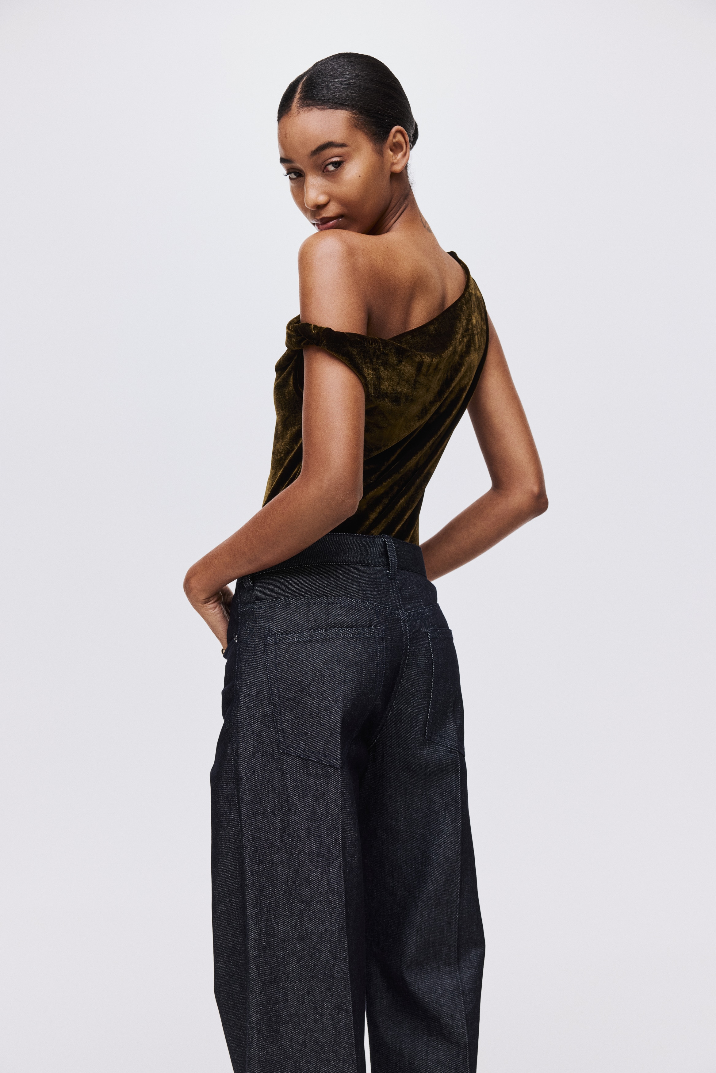 Women's Black One-shoulder top | H&M SG