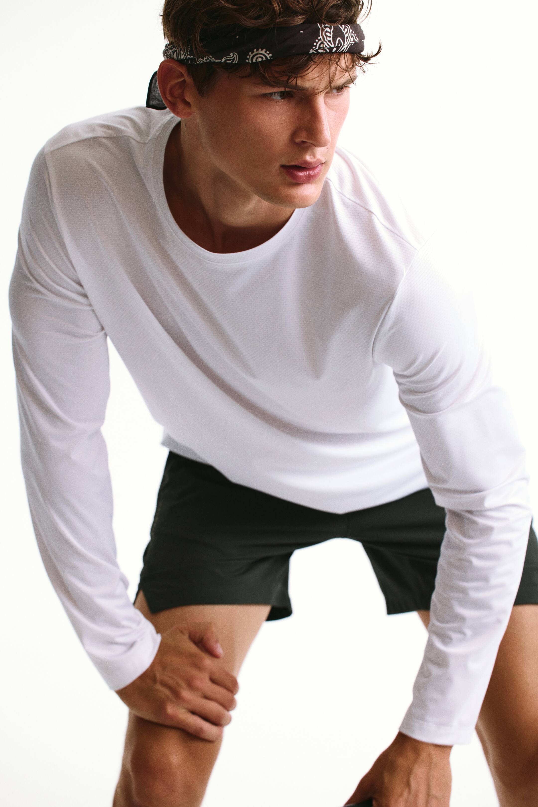 View larger image: Long-sleeved sports top with DryMove™ - White - Men | H&M 1