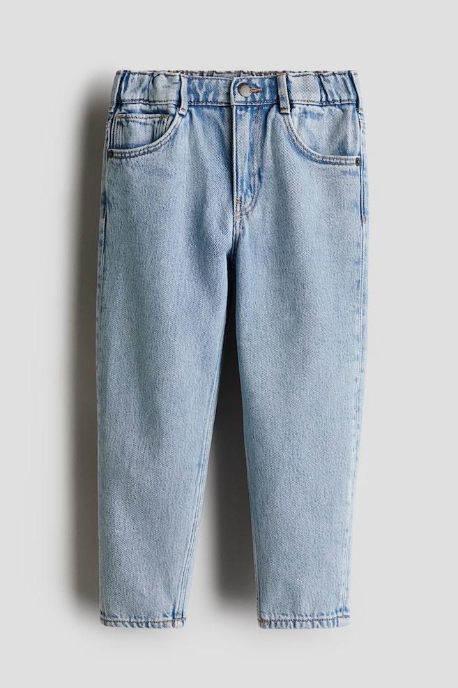 Tapered cotton-blend jeans - Light denim blue/Dark grey/Dark denim blue/Denim blue/Light khaki green - 1