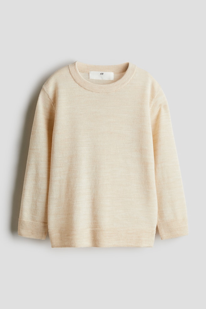 Pullover in maglia di lana - Crema - 1