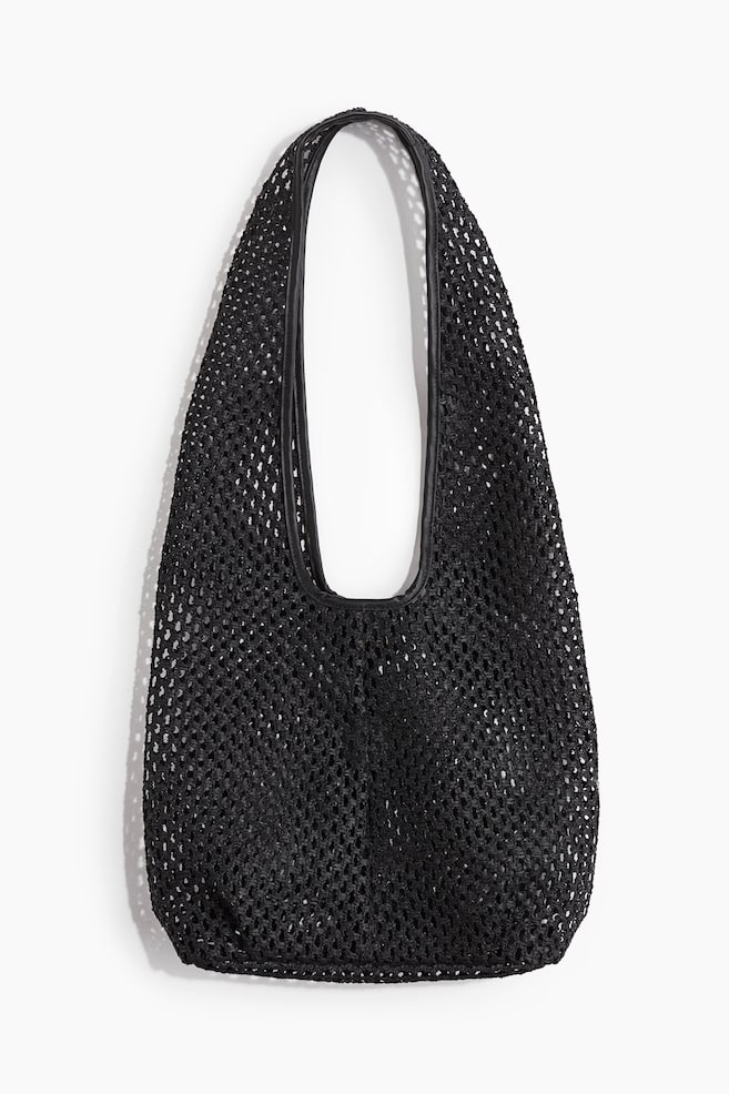 Slouchy shoulder bag - Black/Dark blue - 1