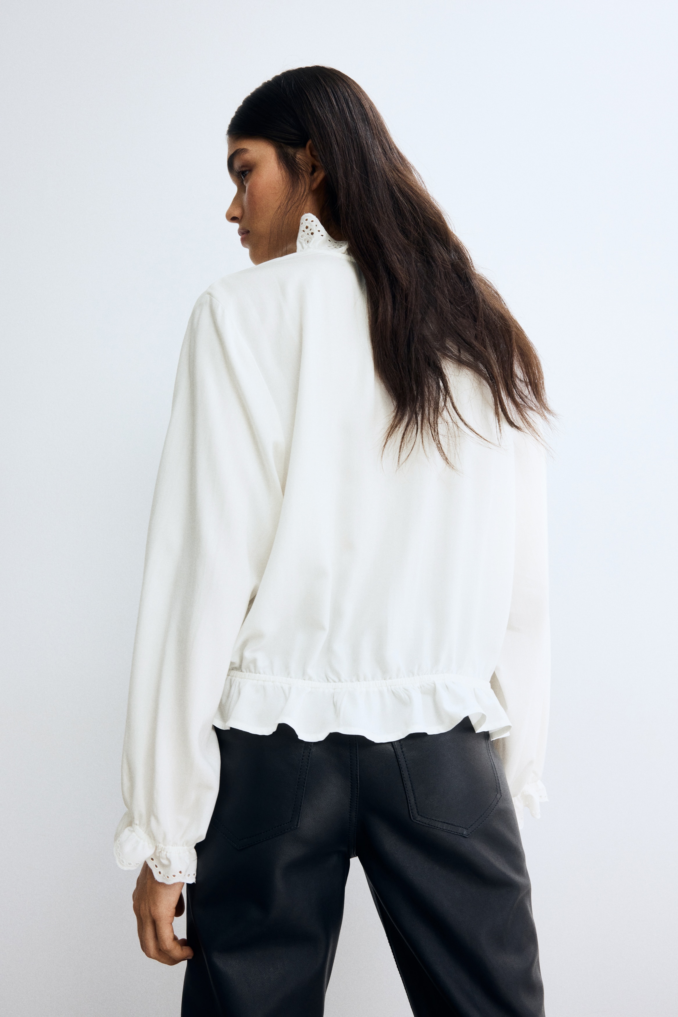 Frill-trimmed blouse