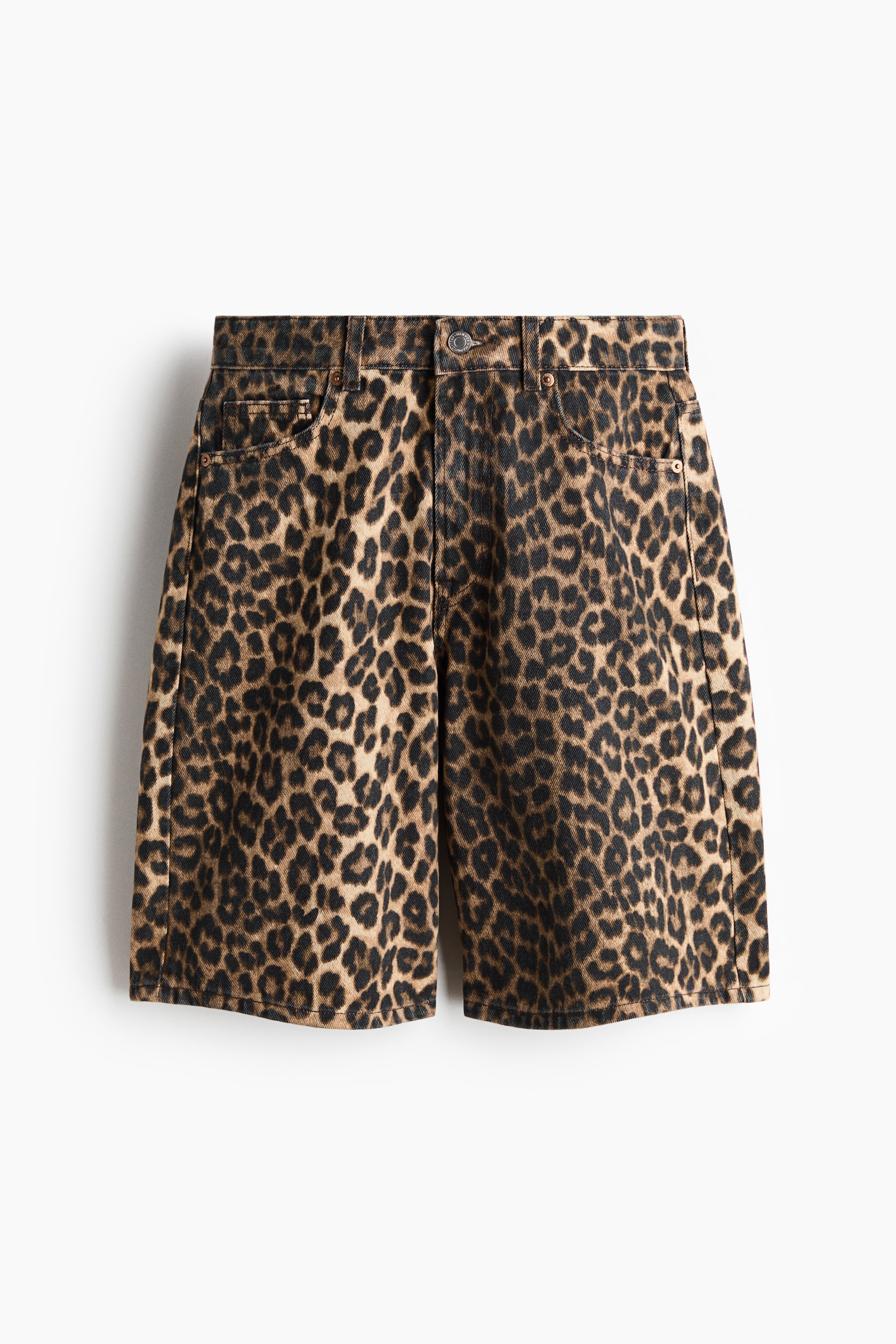 Ver imagen más grande: Bermudas en denim - Beige/Estampado de leopardo - MUJER | H&M ES 1