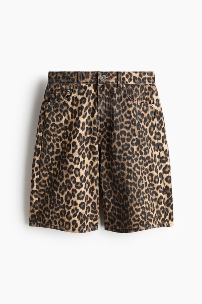 Denim Bermuda Shorts - Beige/leopard print/Dark brown/Dark gray/Denim blue/Light denim blue/Cream/Denim blue - 1