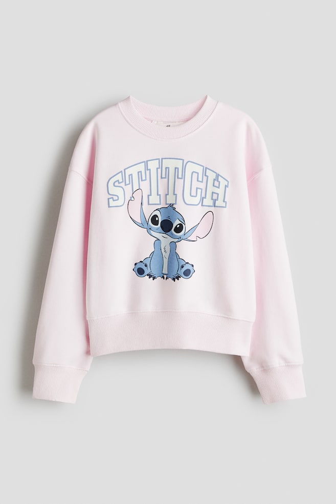 Oversized Printed Sweatshirt - Light pink/Lilo & Stitch/Gray melange/Lilo & Stitch/Light blue/SmileyWorld®/Light blue/Cinnamoroll/White/SmileyWorld® - 1
