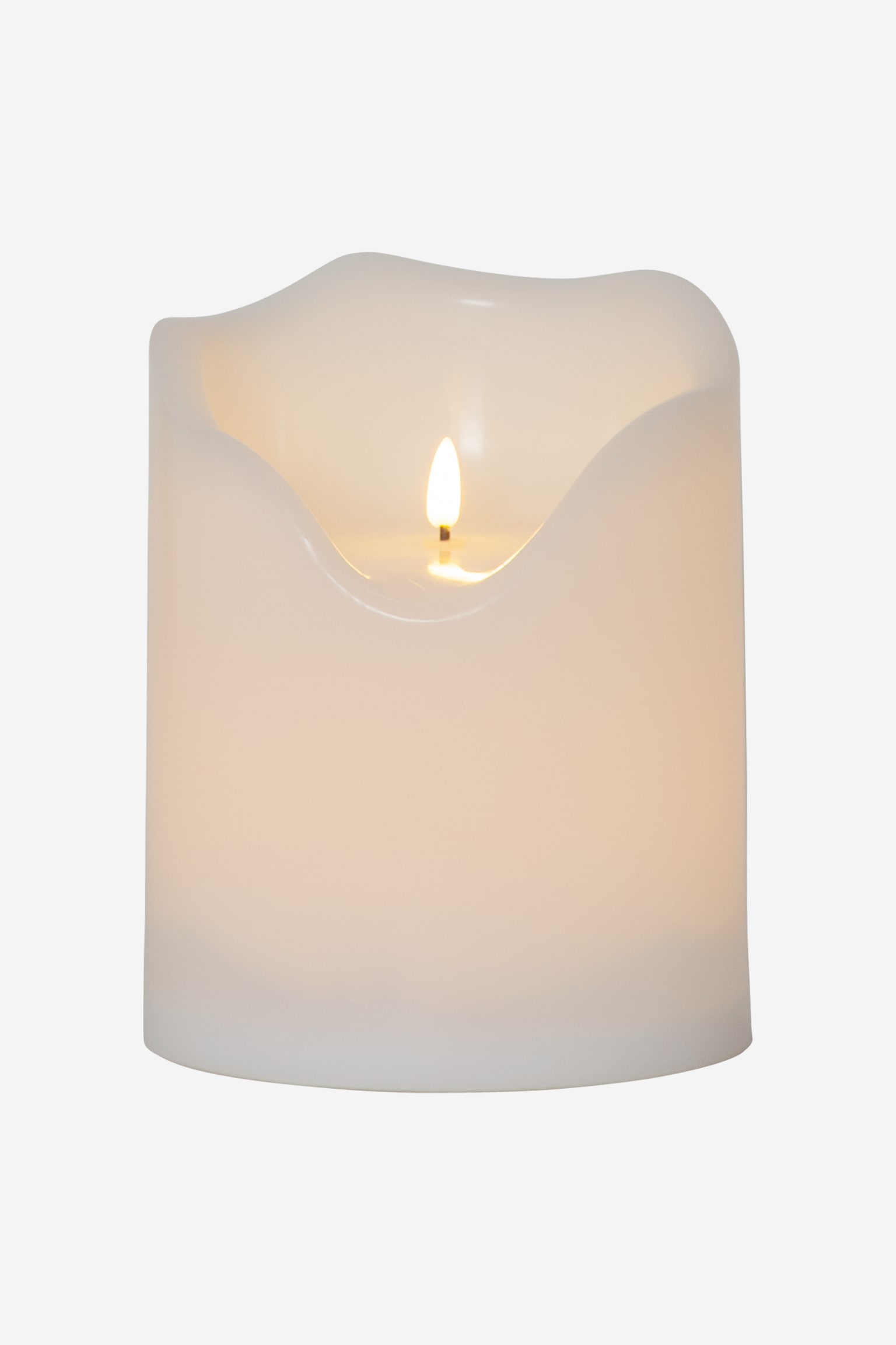 Led-stumpenkerze Flamme Grand 20 cm - Weiß