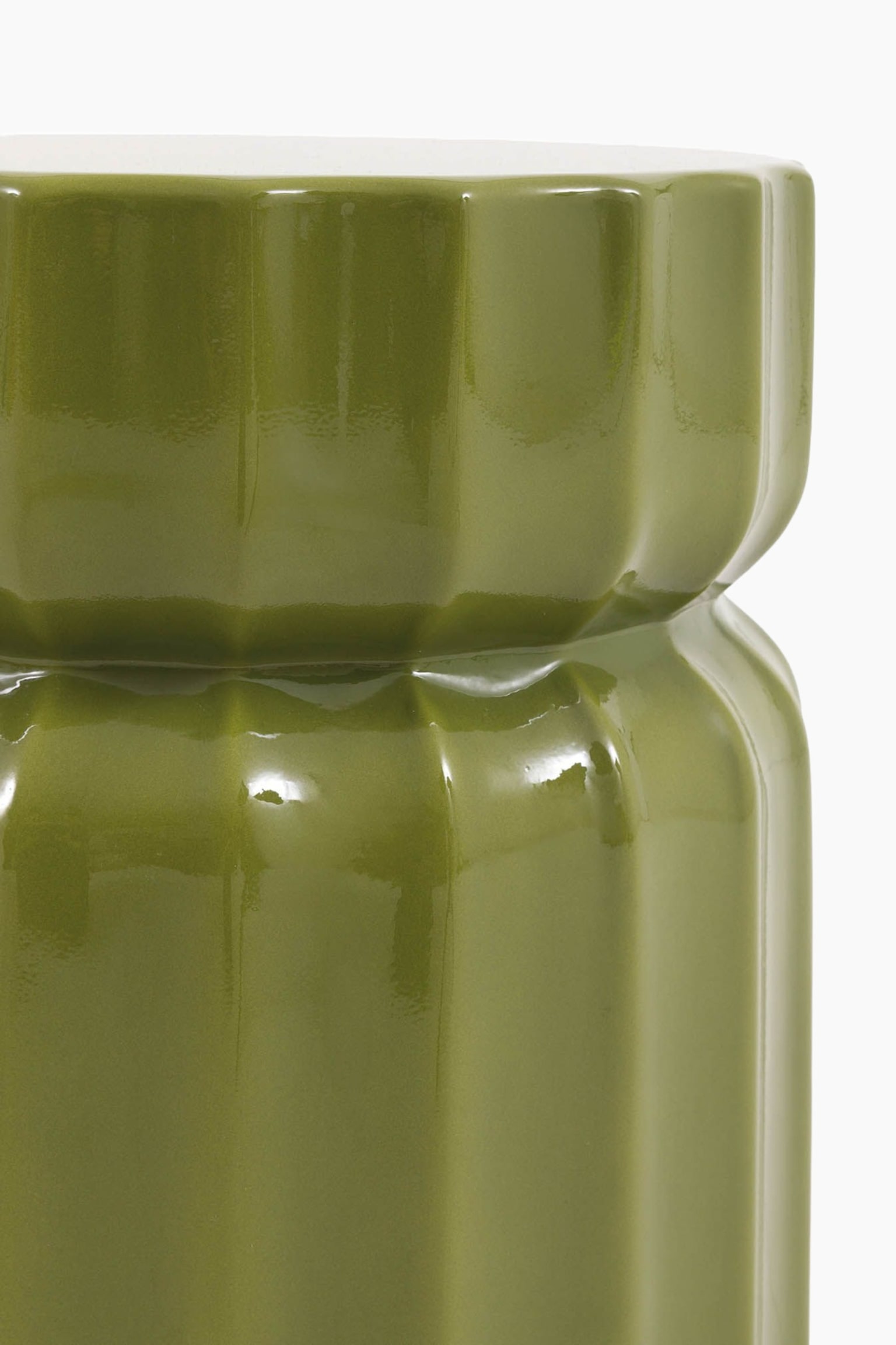 Glazed Side Table - Green/Rust/Cream - 6