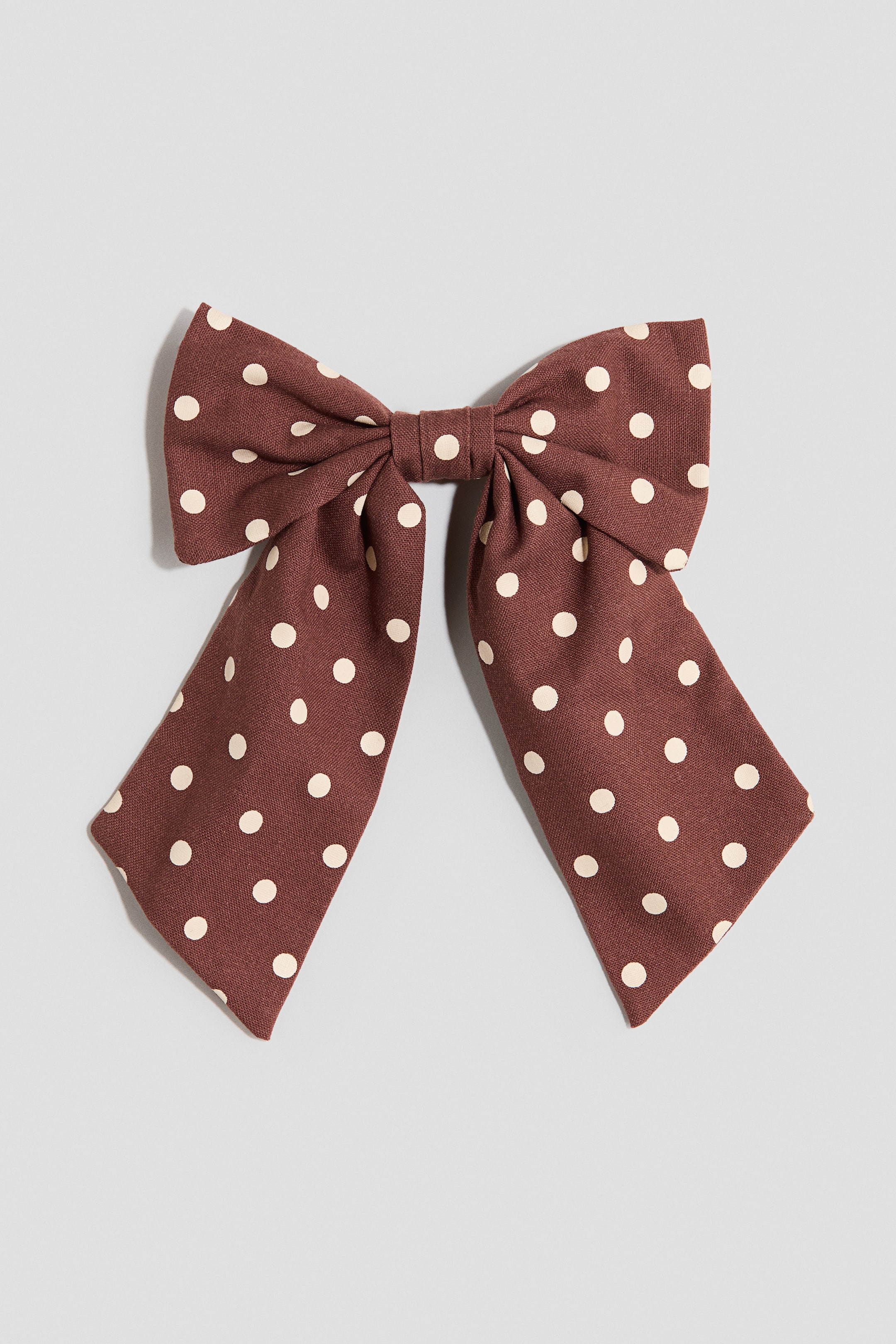 Переглянути збільшене зображення: Bow hair clip - Коричневий/горошок - Kids | H&M UA 1