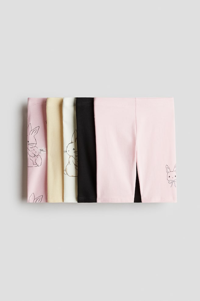 5-pack cotton cycling shorts - Pink/Bunnies - 1