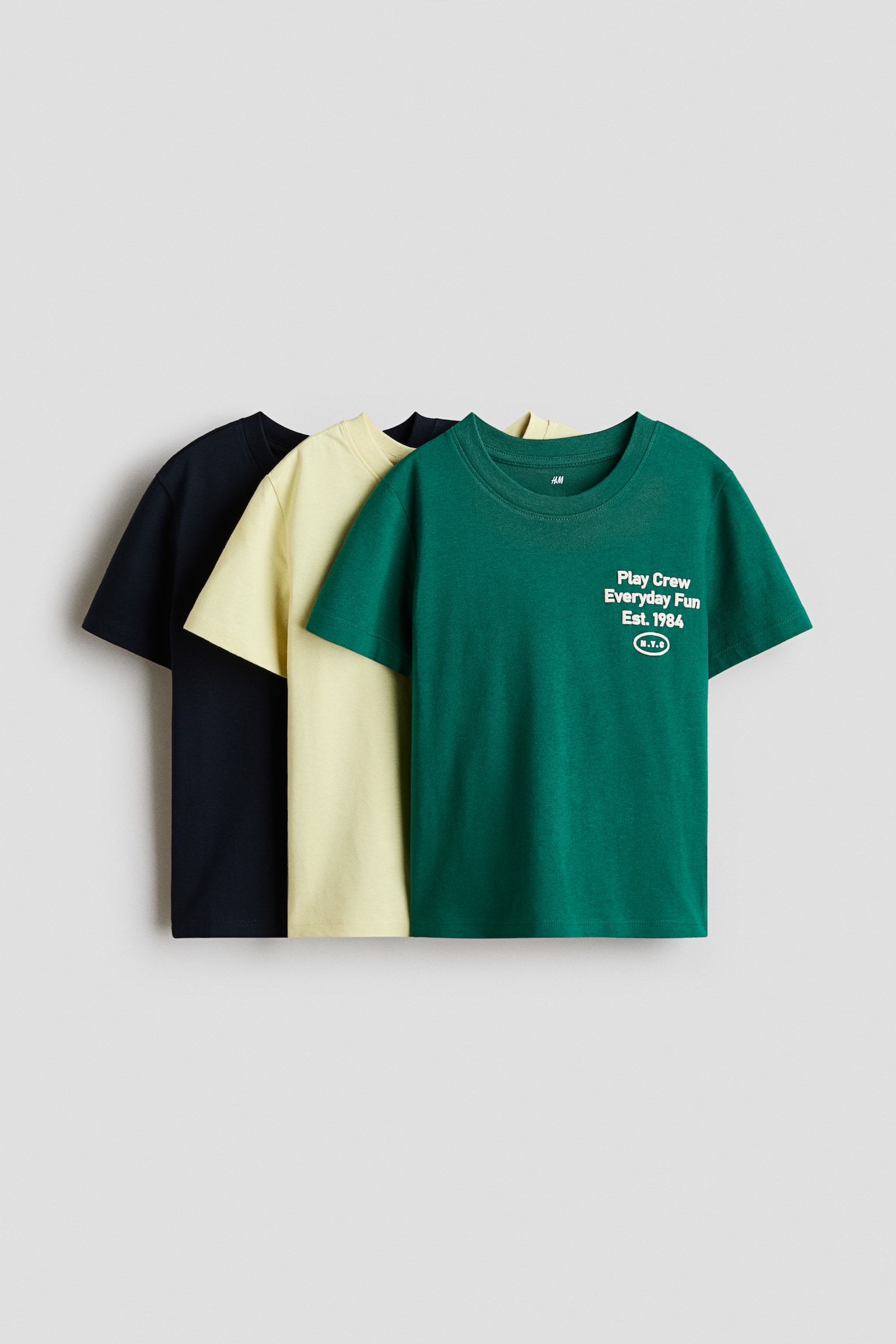 3件入圖案T恤 - Green/Everyday Fun/Blue/NASA/奶油色/比薩/卡其綠/Off road/土耳其藍/Dinoriffic/藍色/牽引機