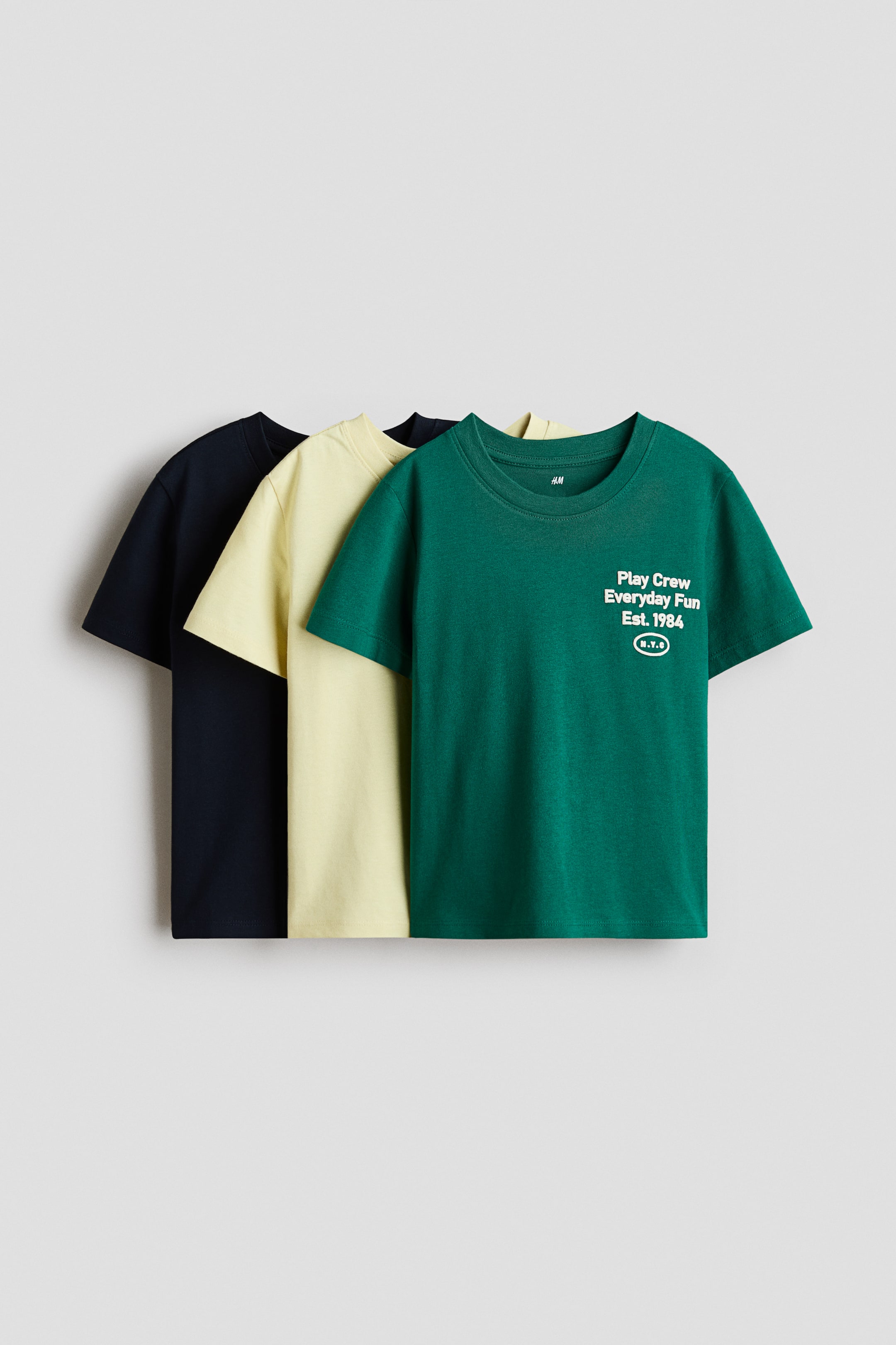 View larger image: 3-pack printed T-shirts - Green/Everyday Fun - Kids | H&M GB 1