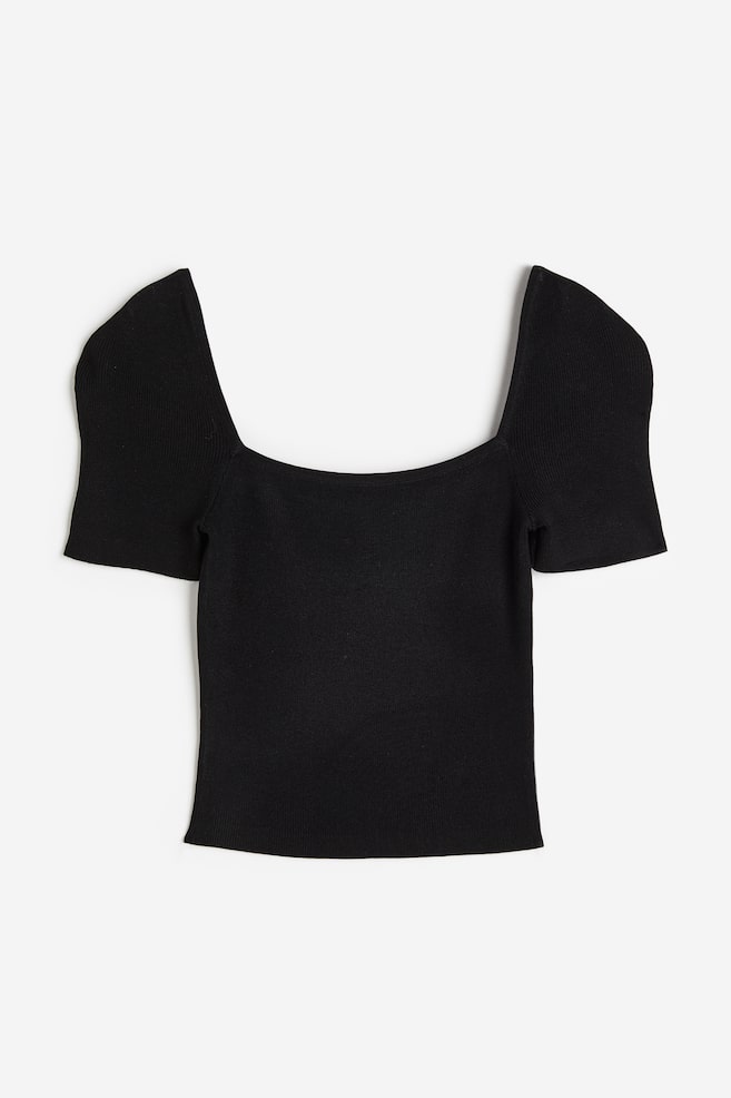 Fine-knit Top - Black - 1