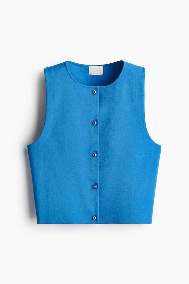 Knit Vest - Blue/White/Black - 1