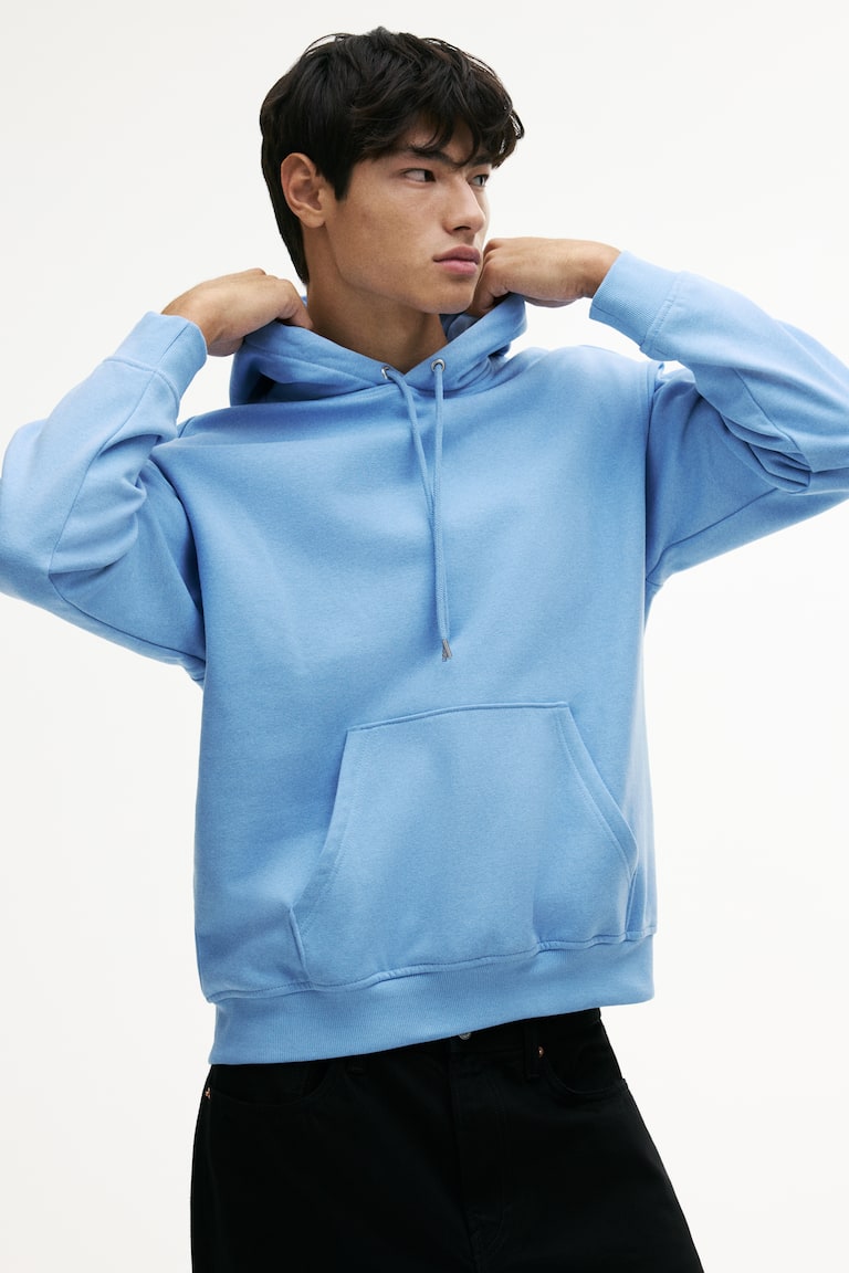 Loose Fit Hoodie Light blue Men H&M IN