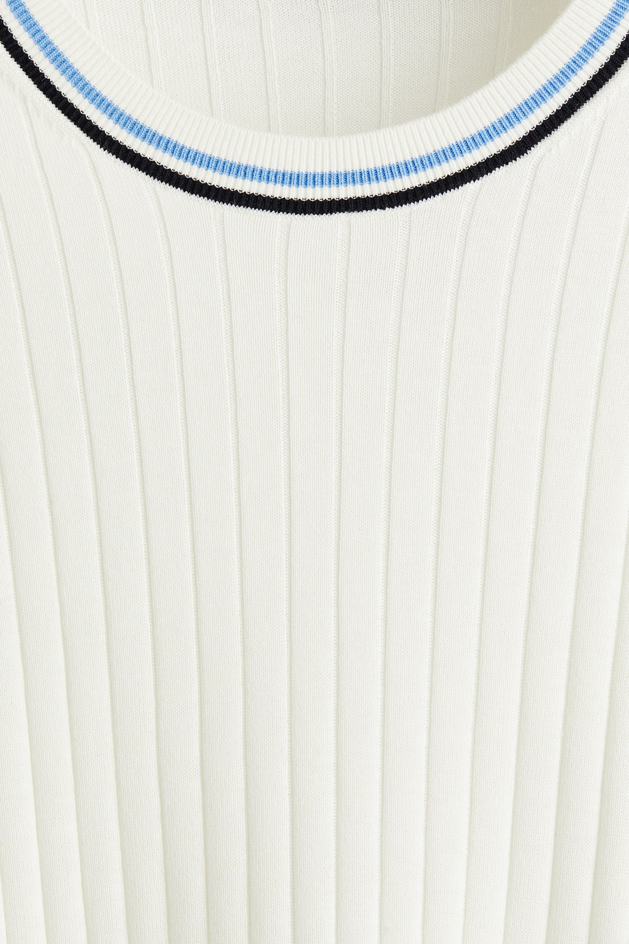 View larger image: Slim Fit Rib-knit T-shirt - White - Men | H&M IN 6