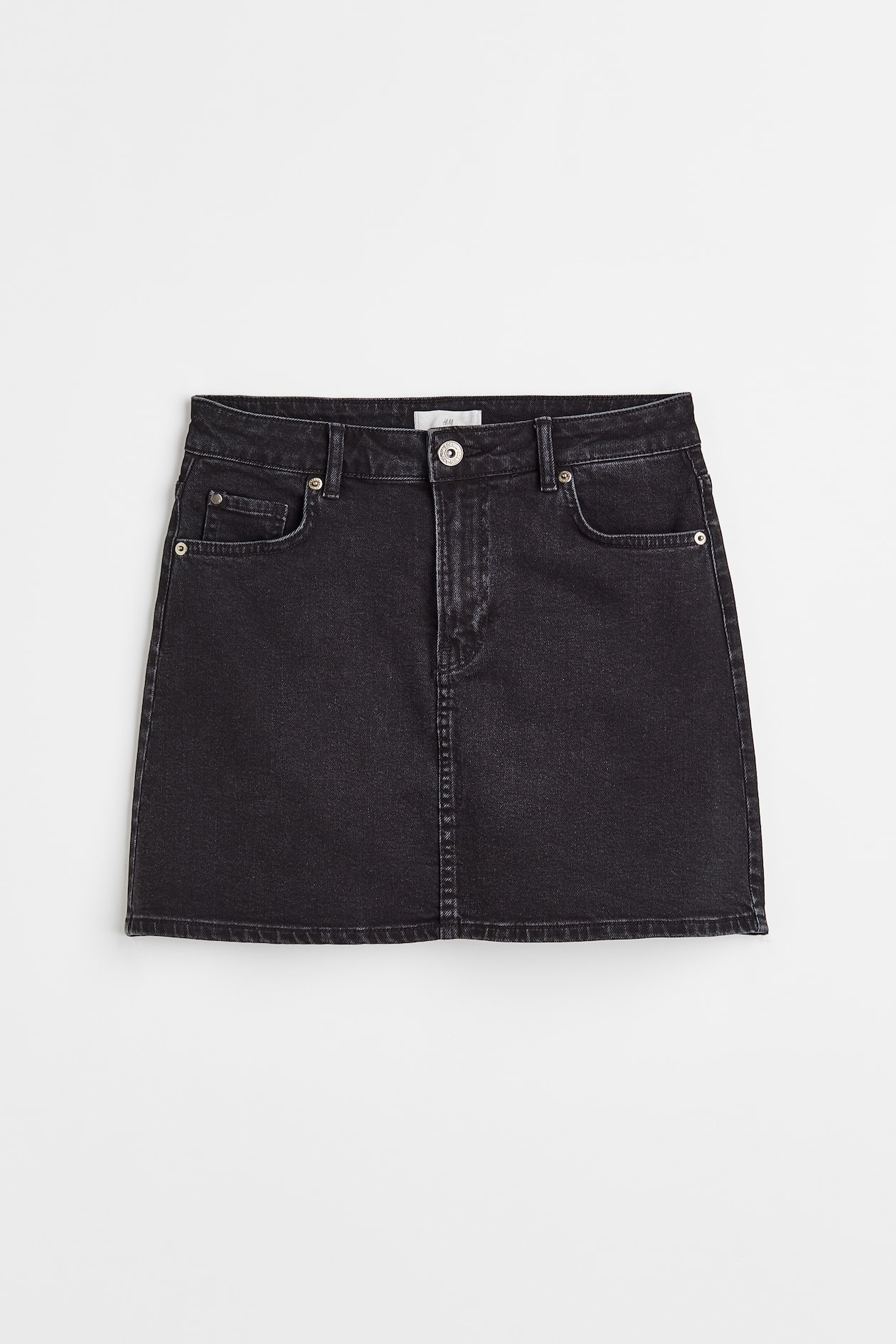 Denim Skirt - Regular waist - Short - Black - Ladies | H&M US