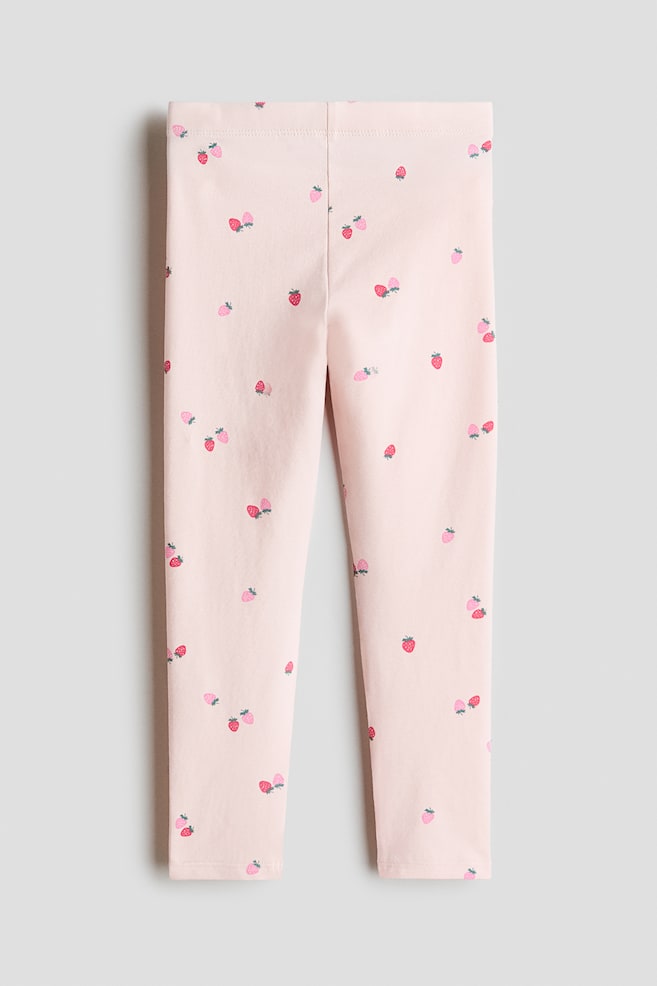 Printed jersey leggings - Light pink/Strawberries/White/Pink floral/Light pink/Hearts - 1
