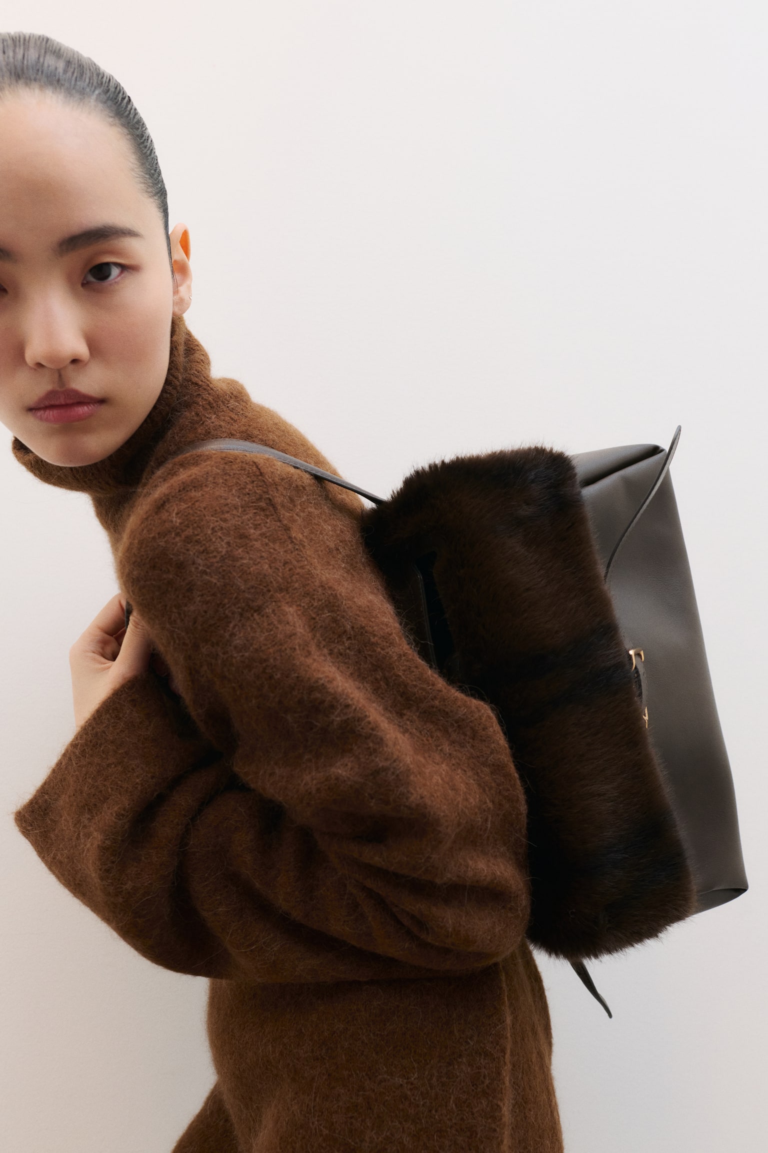 Strap-detail handbag - Café oscuro/Café - 5