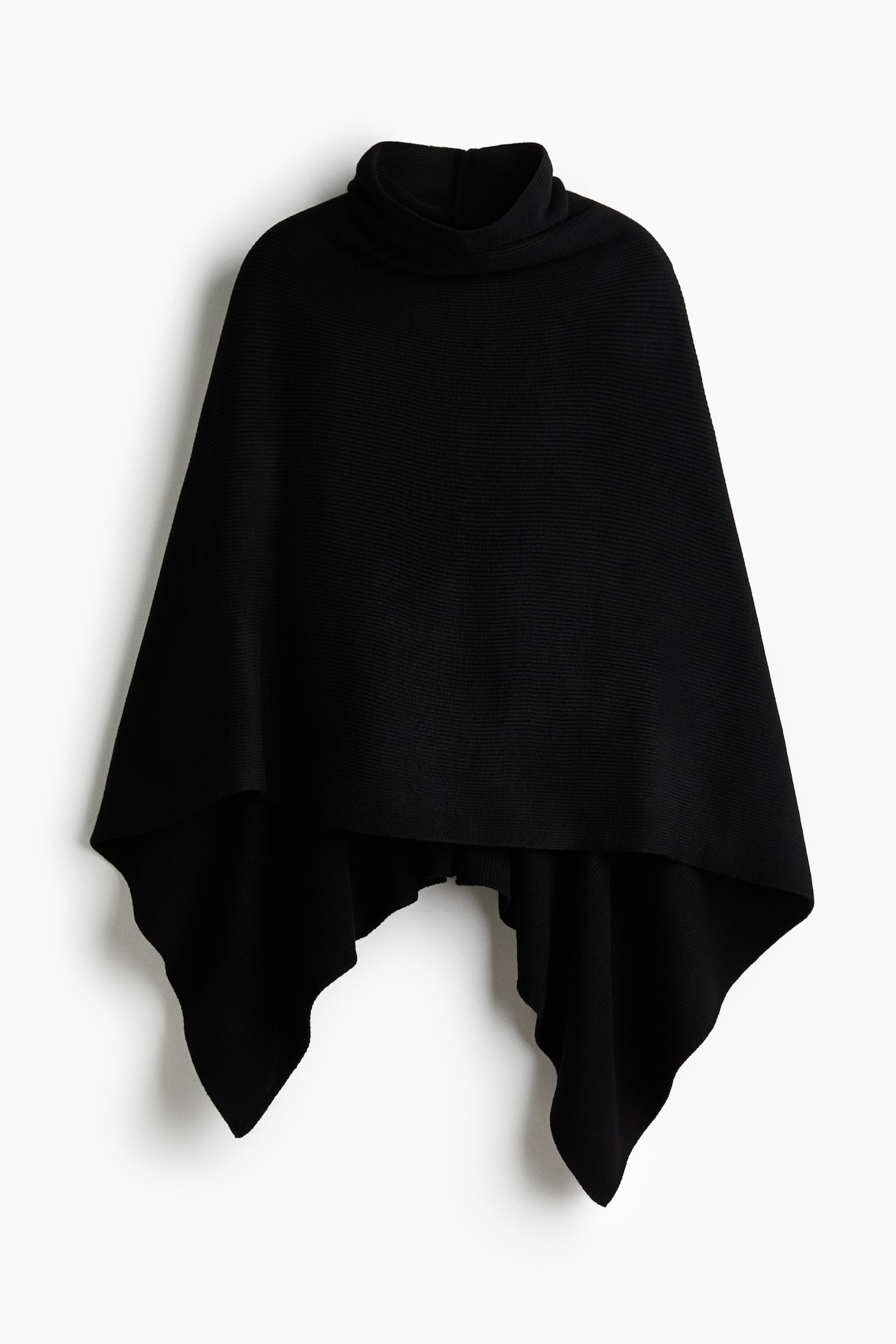 Roll-Neck Cape - Black