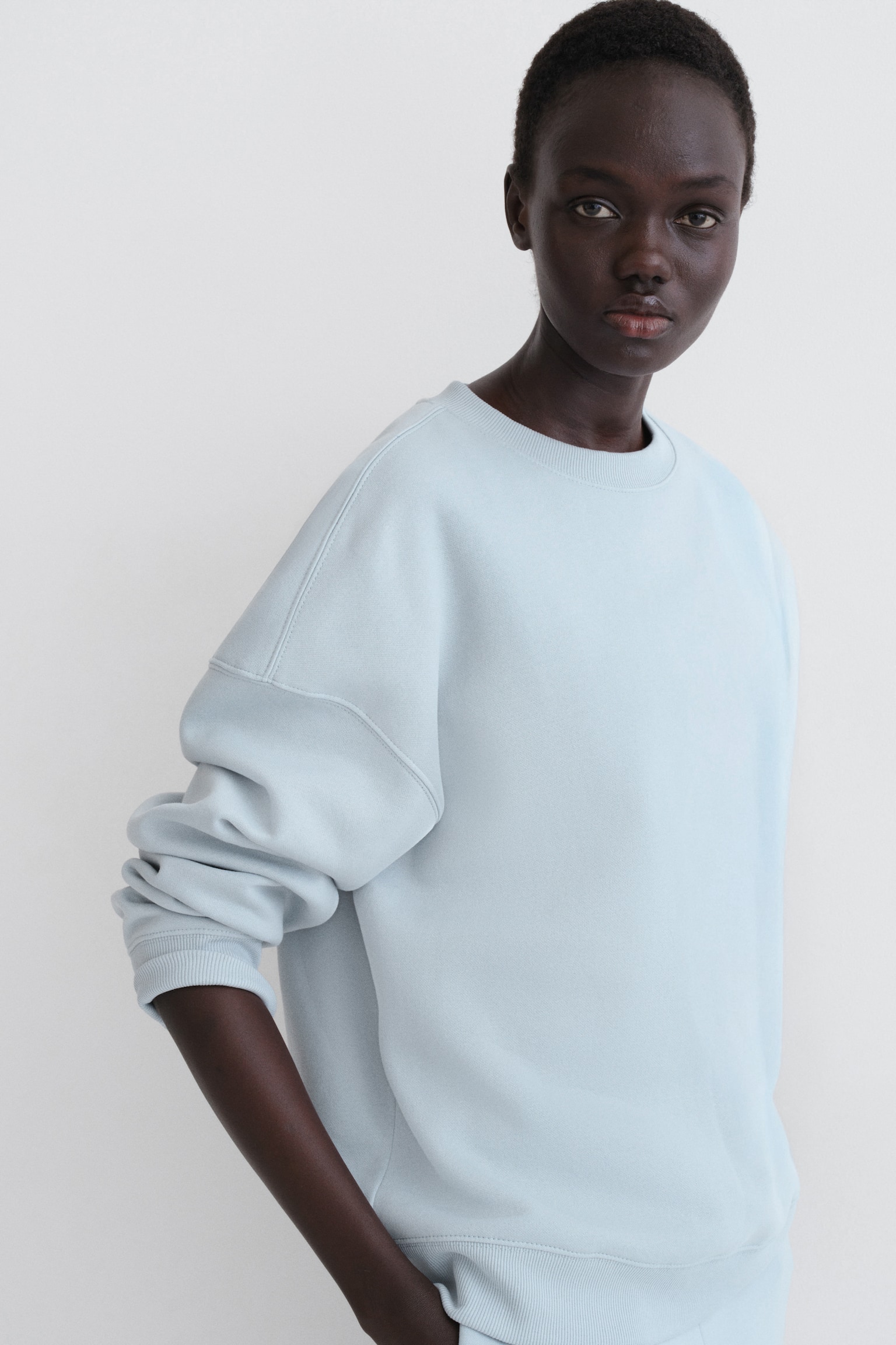 Oversized sweatshirt - Light turquoise/Dark greige/Black/Light grey marl/Cream/Burgundy/Navy blue/Burgundy/Light beige - 1