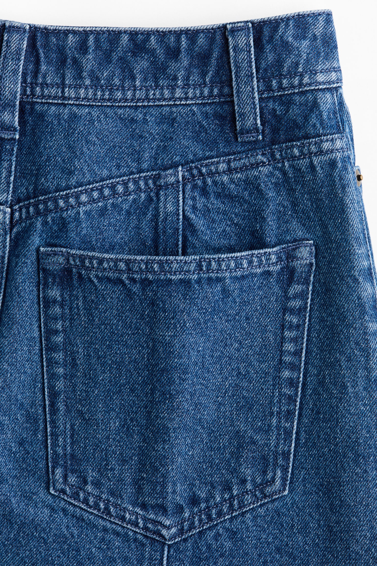 Chân váy xoè vải dệt chéo - Màu xanh denim/Màu hồng phấn - 5