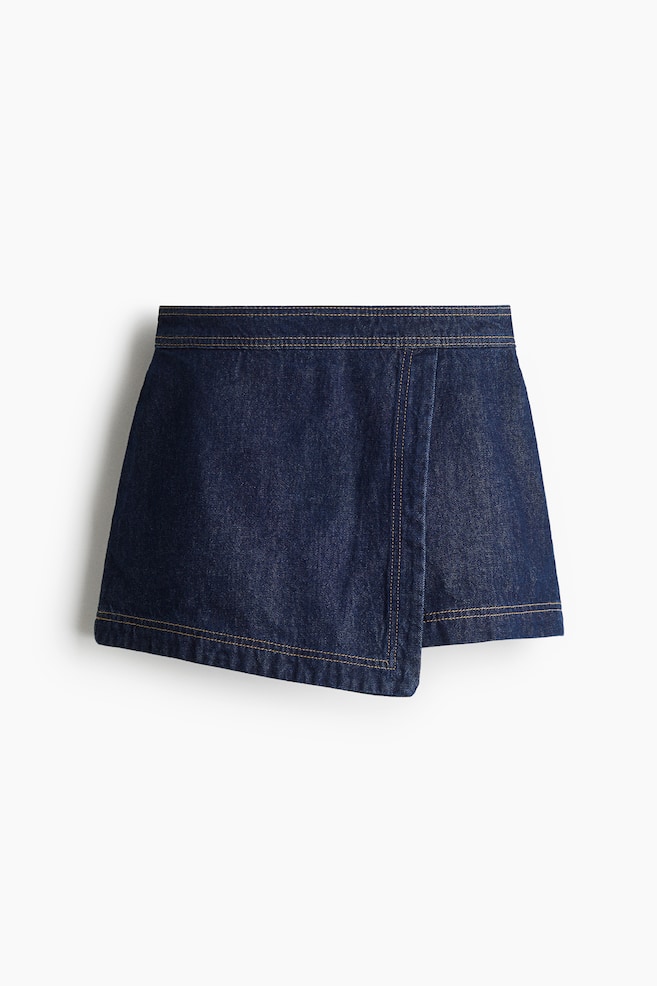 Denim skort - Dark denim blue/Denim blue/Black - 1