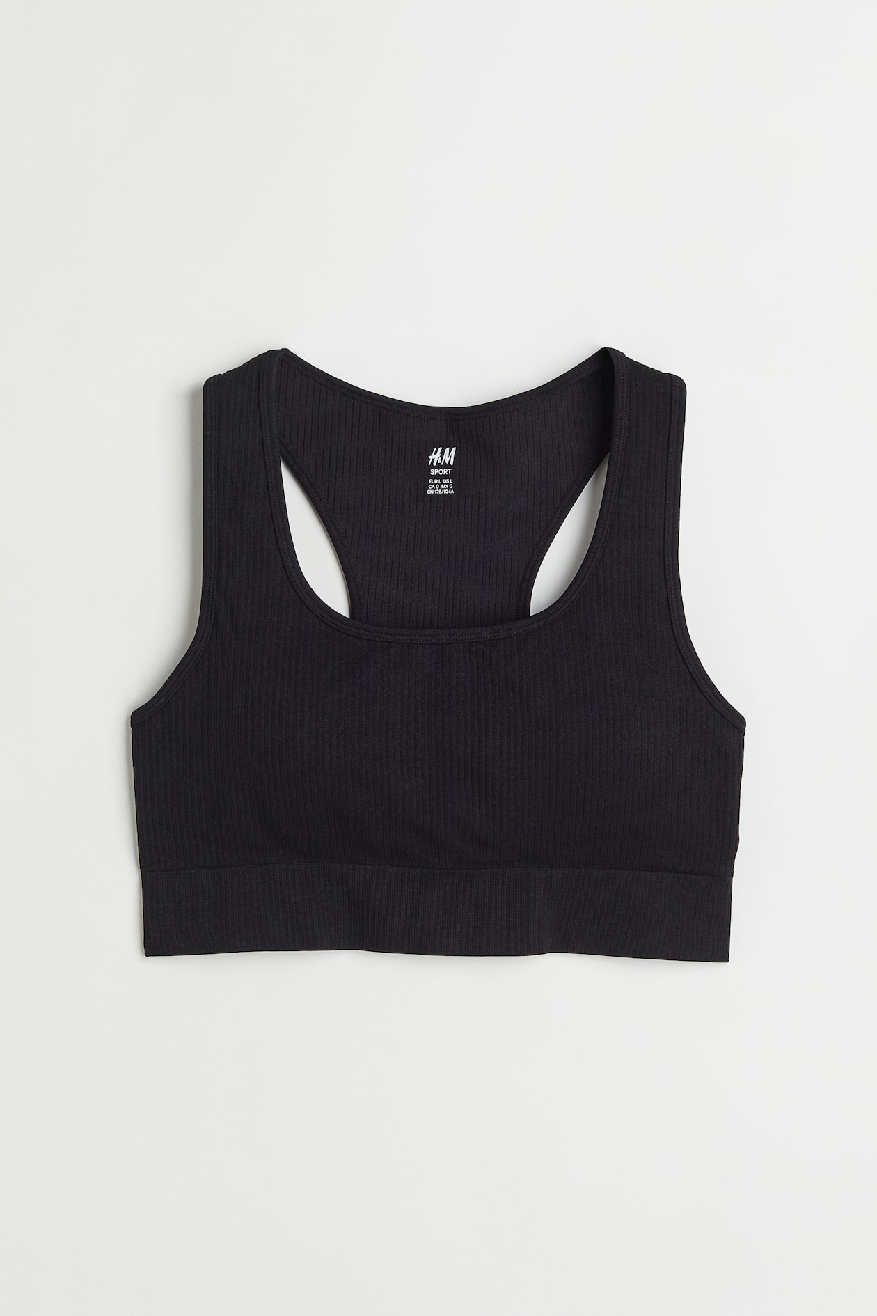 H&M+ Seamless sports bra - Short - Black - Ladies | H&M GB