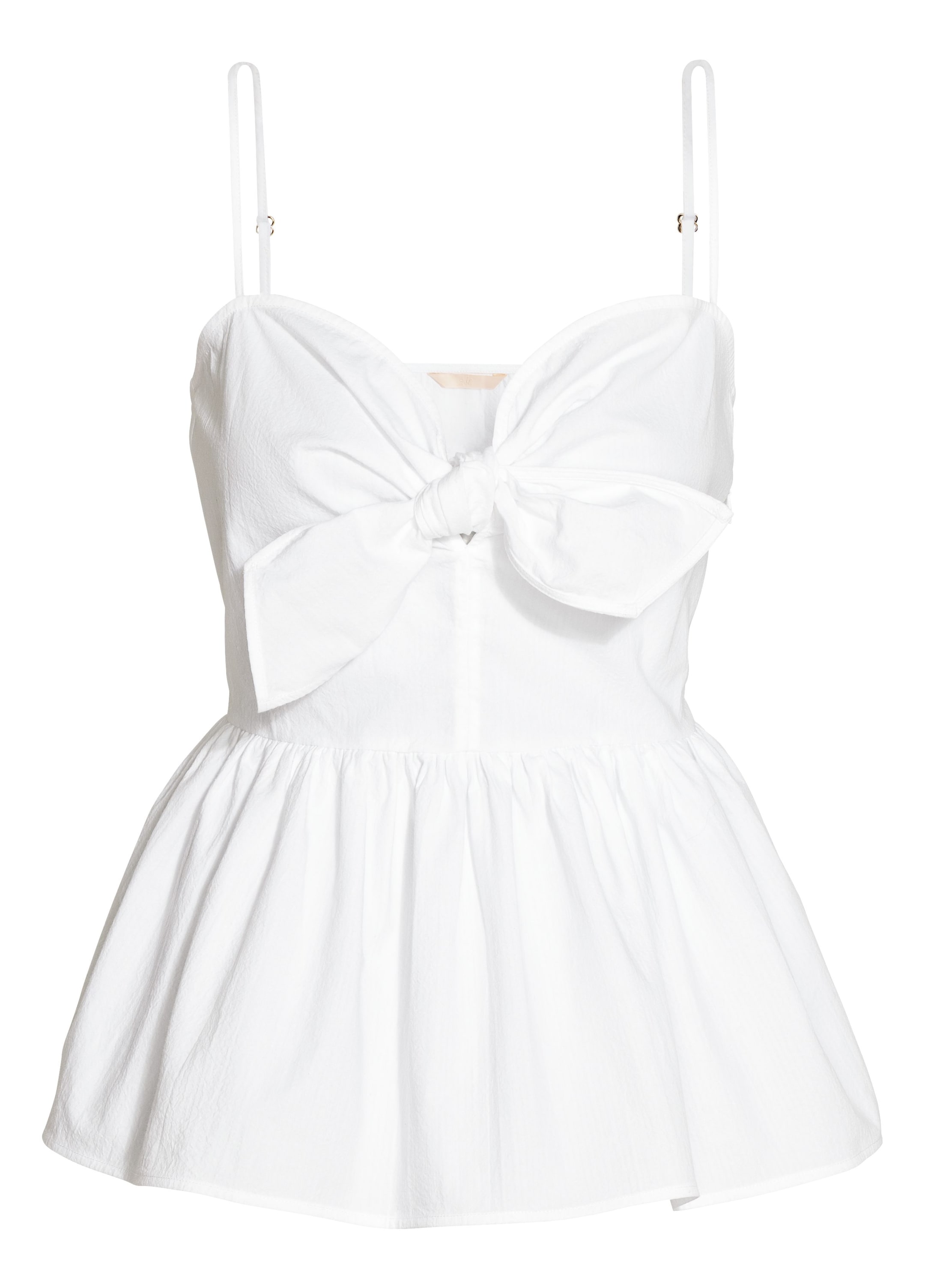 View larger image: Cotton top with a tie - White - Ladies | H&M GB 1