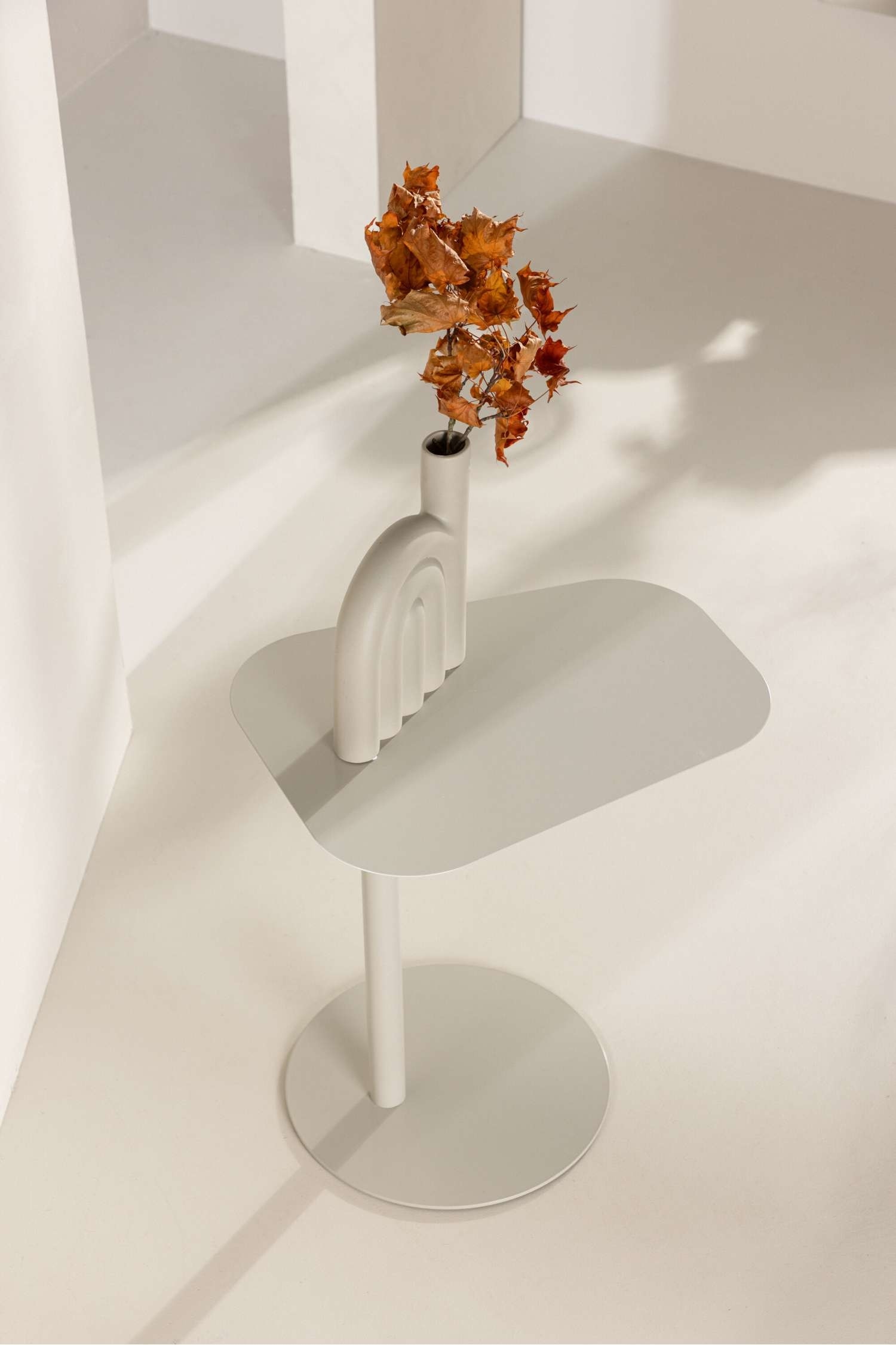 San Jose Side Table - Steel, Beige