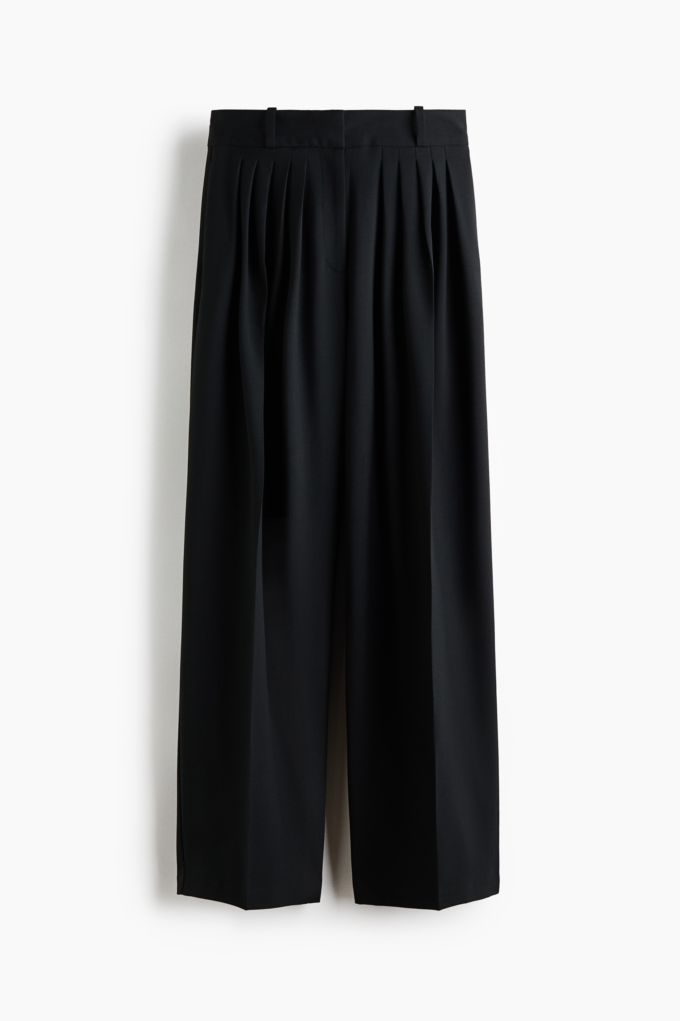 Pantalón plisado amplio - Negro/Marrón oscuro