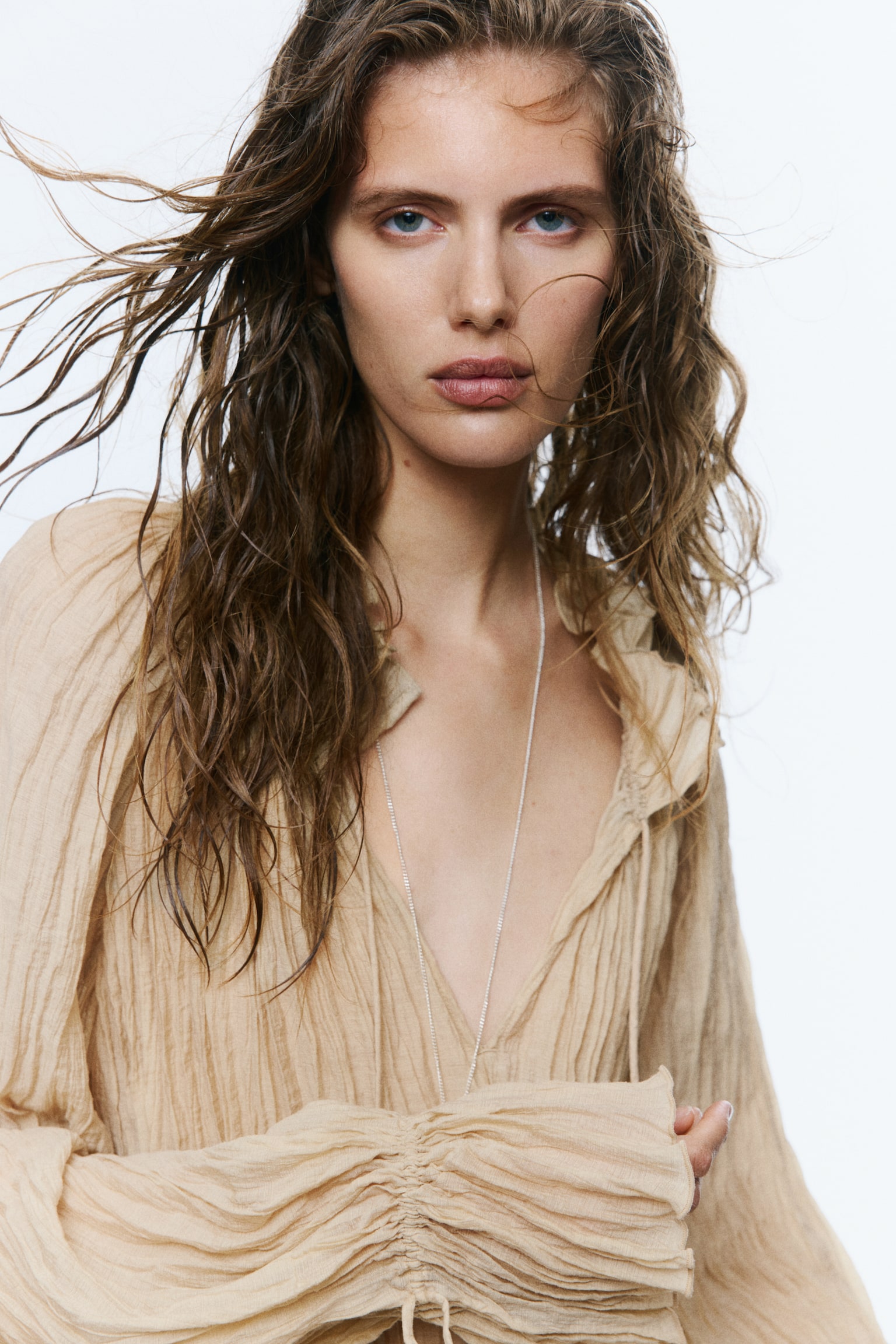Oversized crinkled blouse - 5