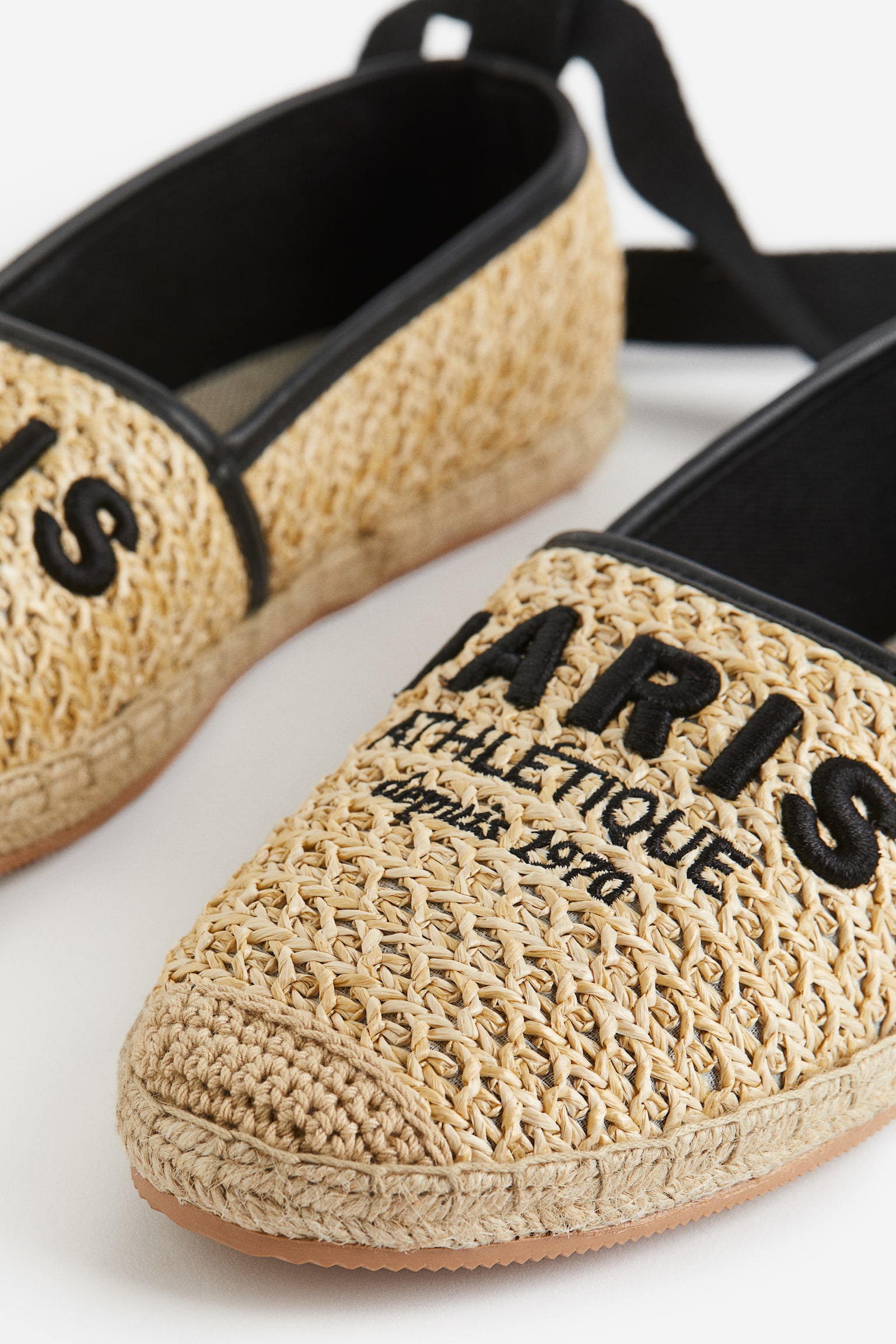 Embroidery-detail espadrilles - Beige/Paris - 2