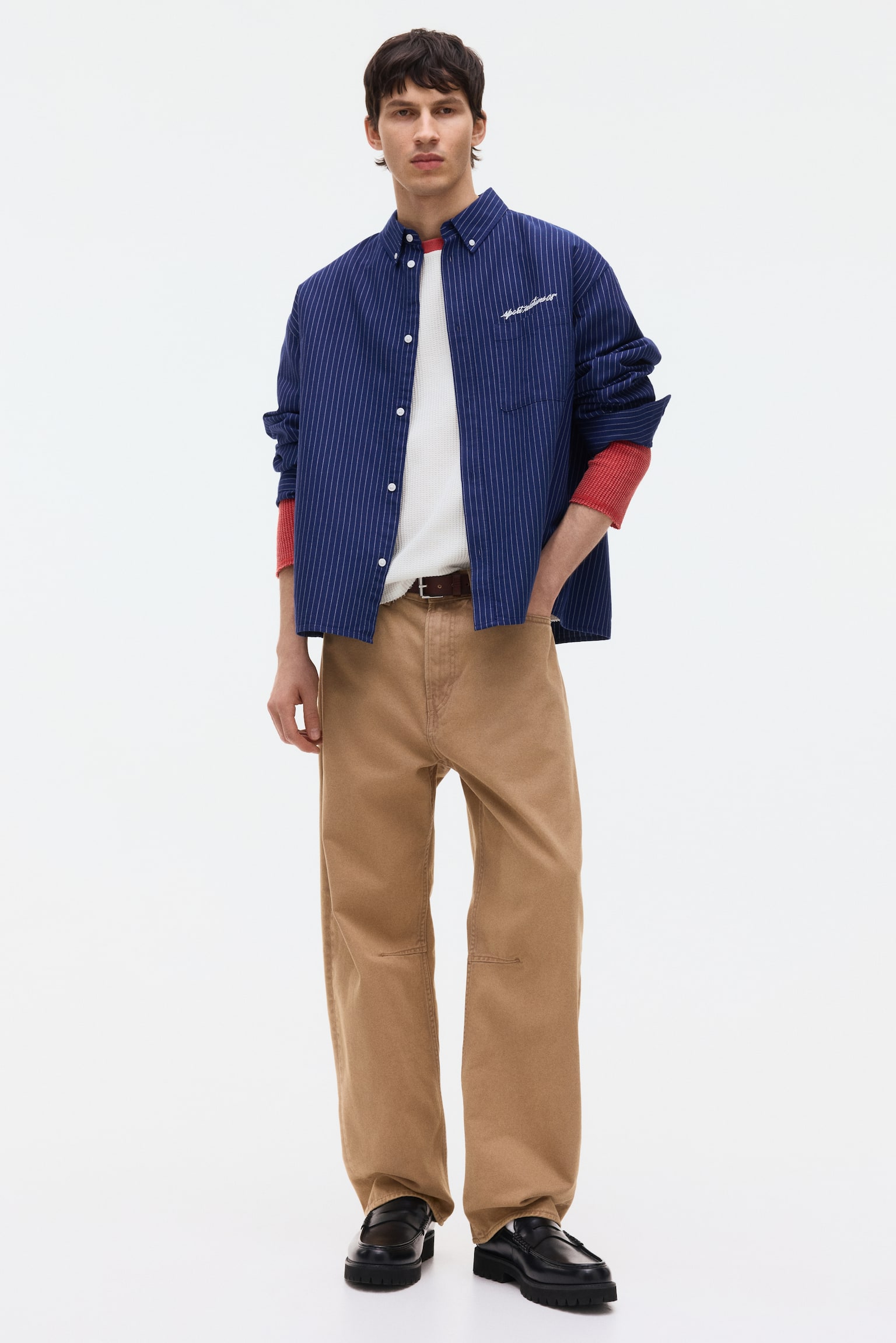 חולצת ג‘רזי ופל Regular Fit - אדום/קולור בלור/כחול כהה/קולור בלוק - 7