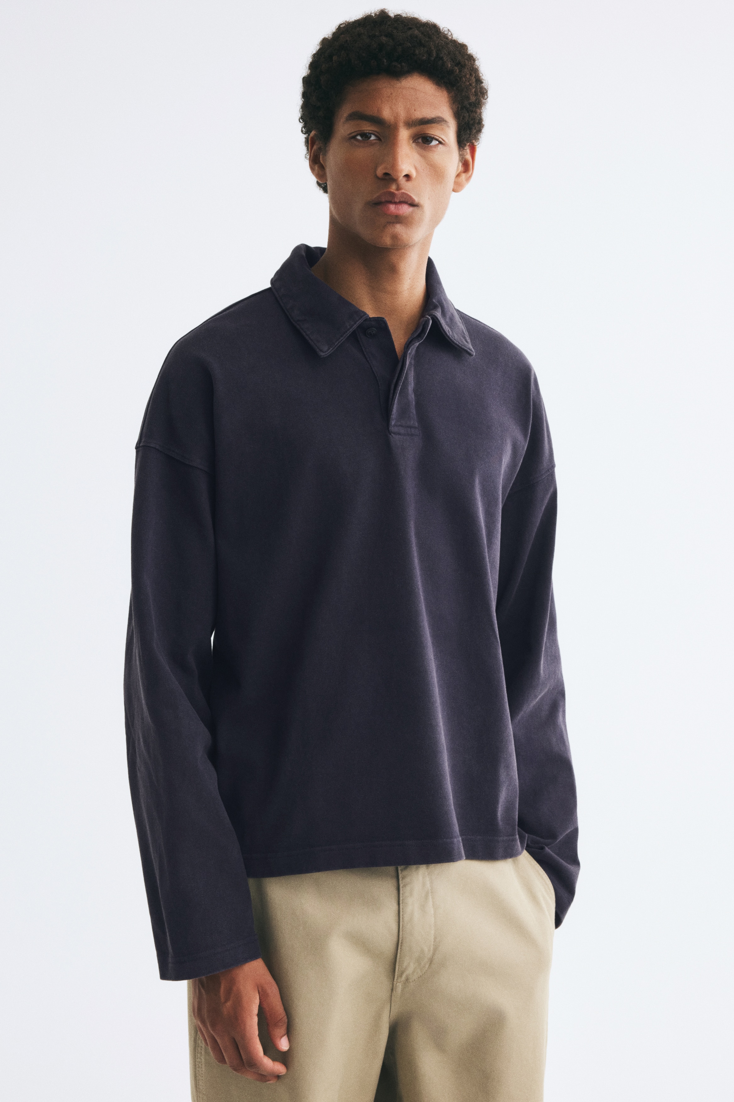 Polo de manga larga Oversized FitAuxiliar
