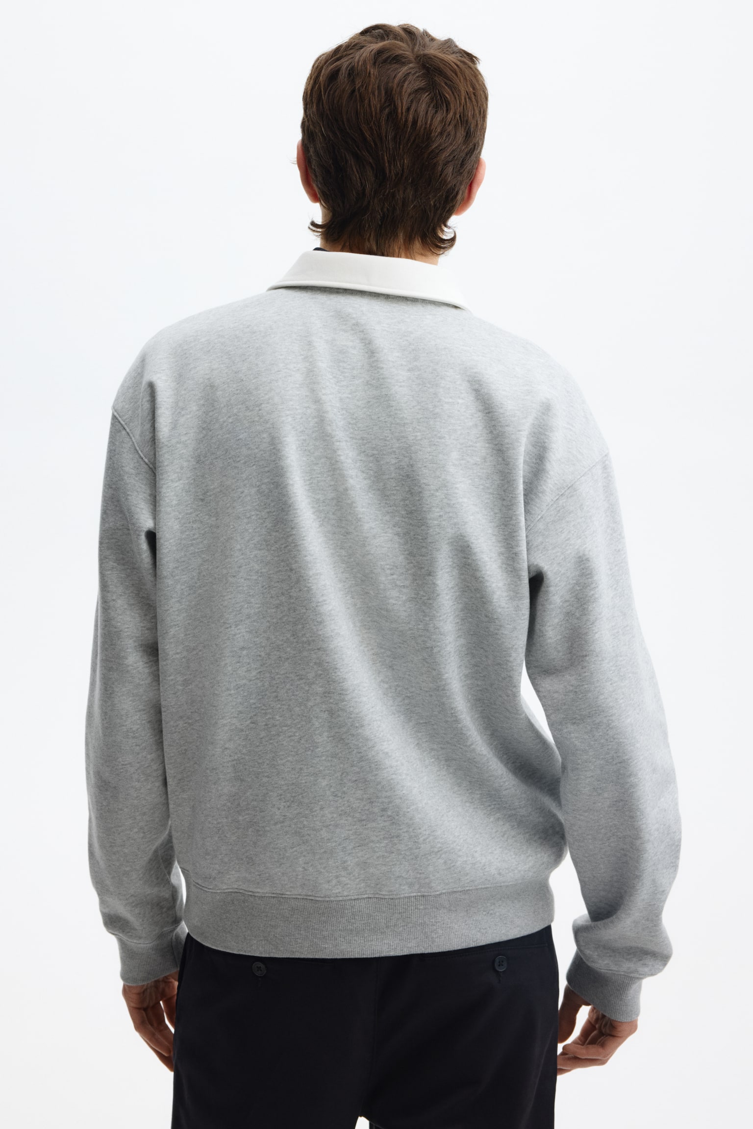 Loose Fit Rugby sweatshirt - Light grey marl/Colour block/Black/Colour block - 5
