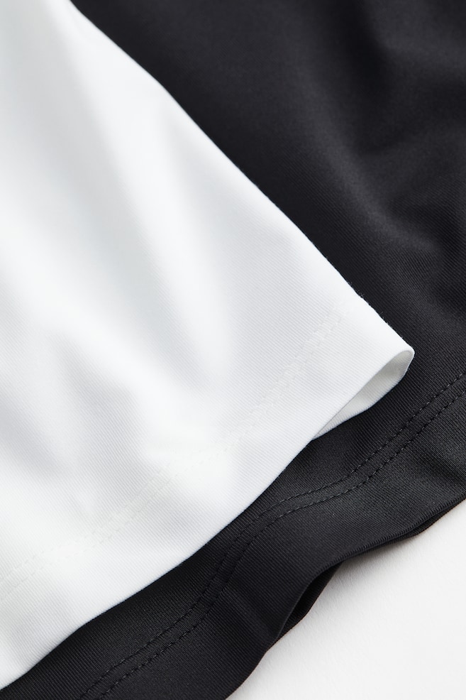2-pack DryMove™ cropped sports vest tops - Black/White/Light grey/Pigeon blue - 4