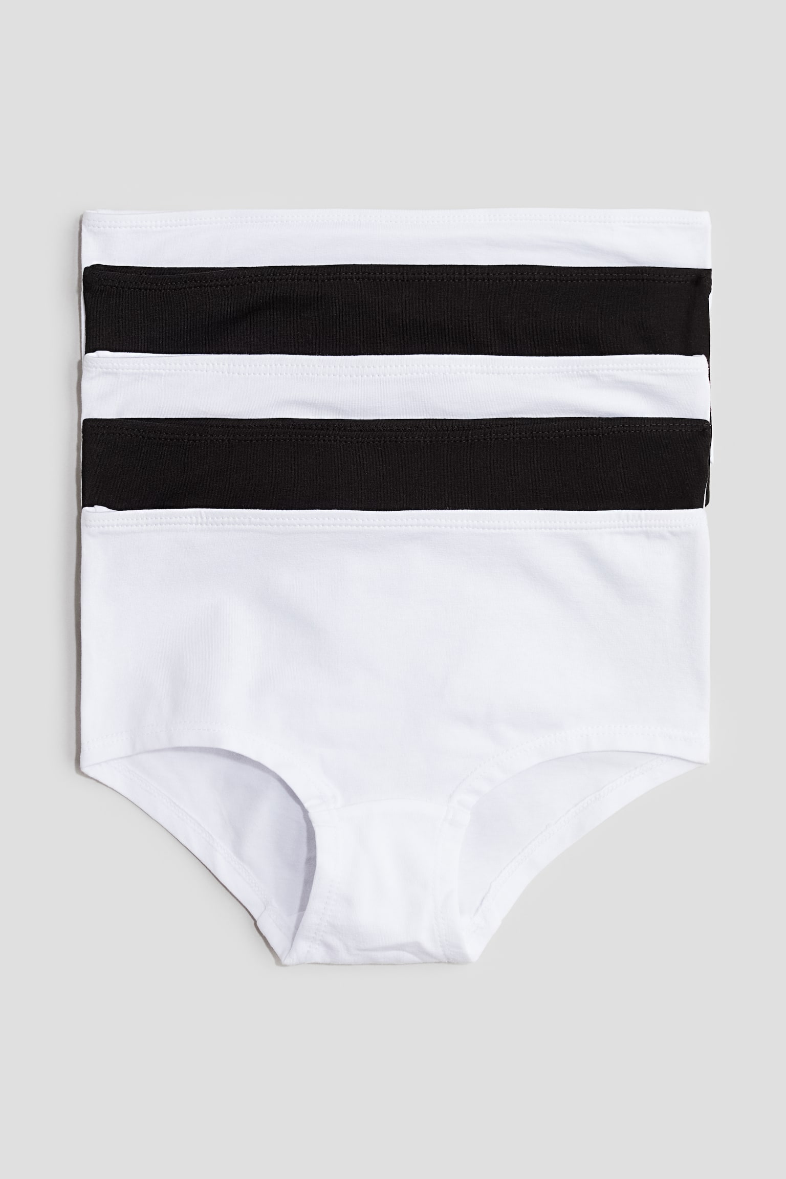 5-pack cotton hipster briefs - White/Black/Green/White - 1