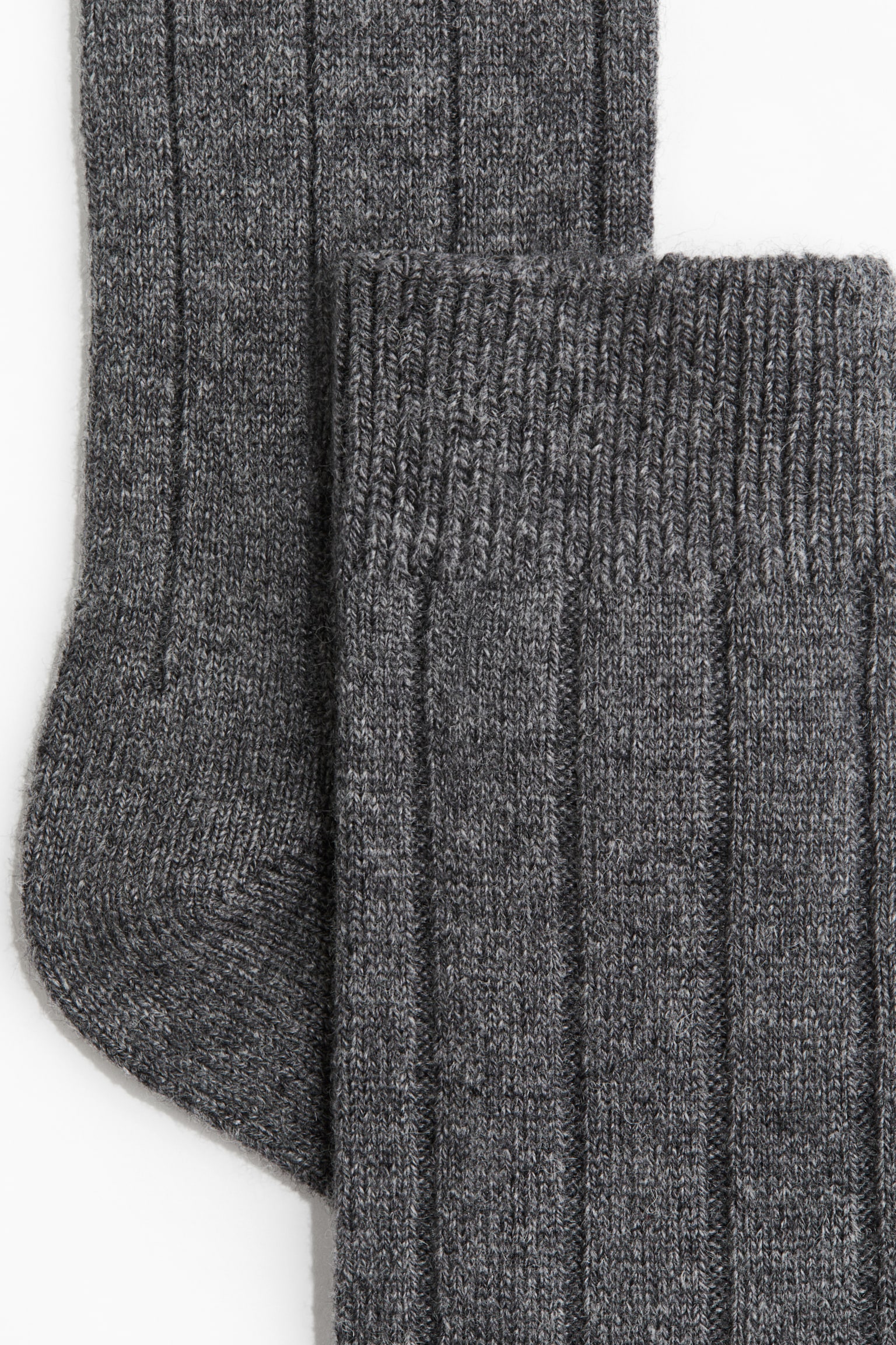 Rib-knit socks - Dark grey marl/Black/Grey marl/White/Navy blue/Beige - 2